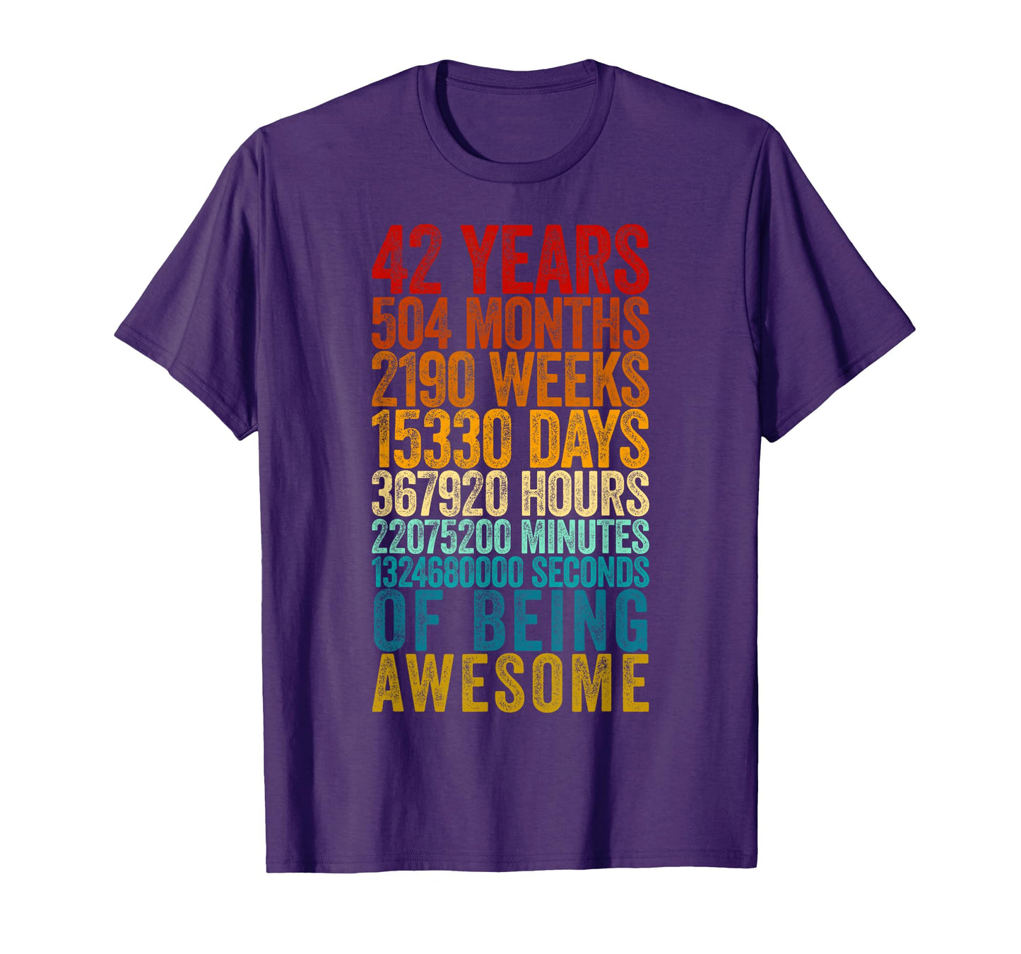 Funny 42nd Birthday Shirt Old Meter Funny 42 Year Old Gifts T-Shirt