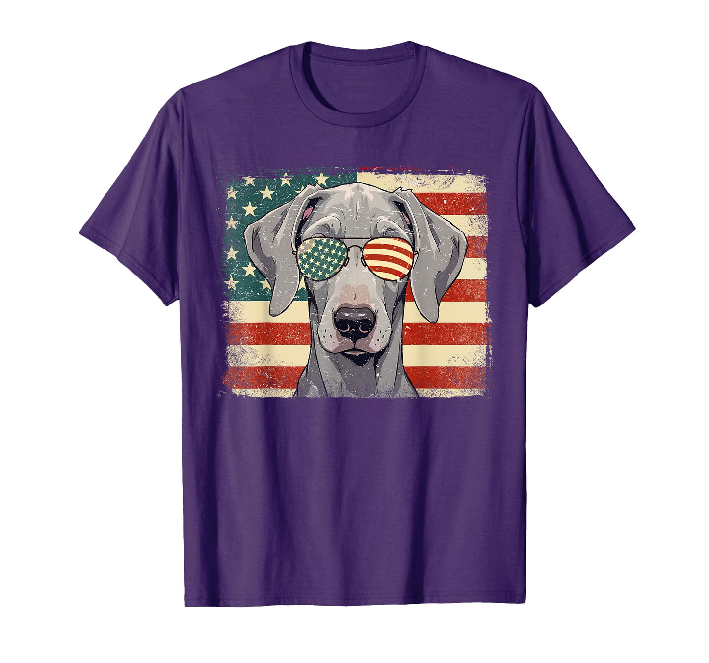 Patriotic Weimaraner Dog Lover USA Flag 4th Of July T-Shirt for Men Women Kids