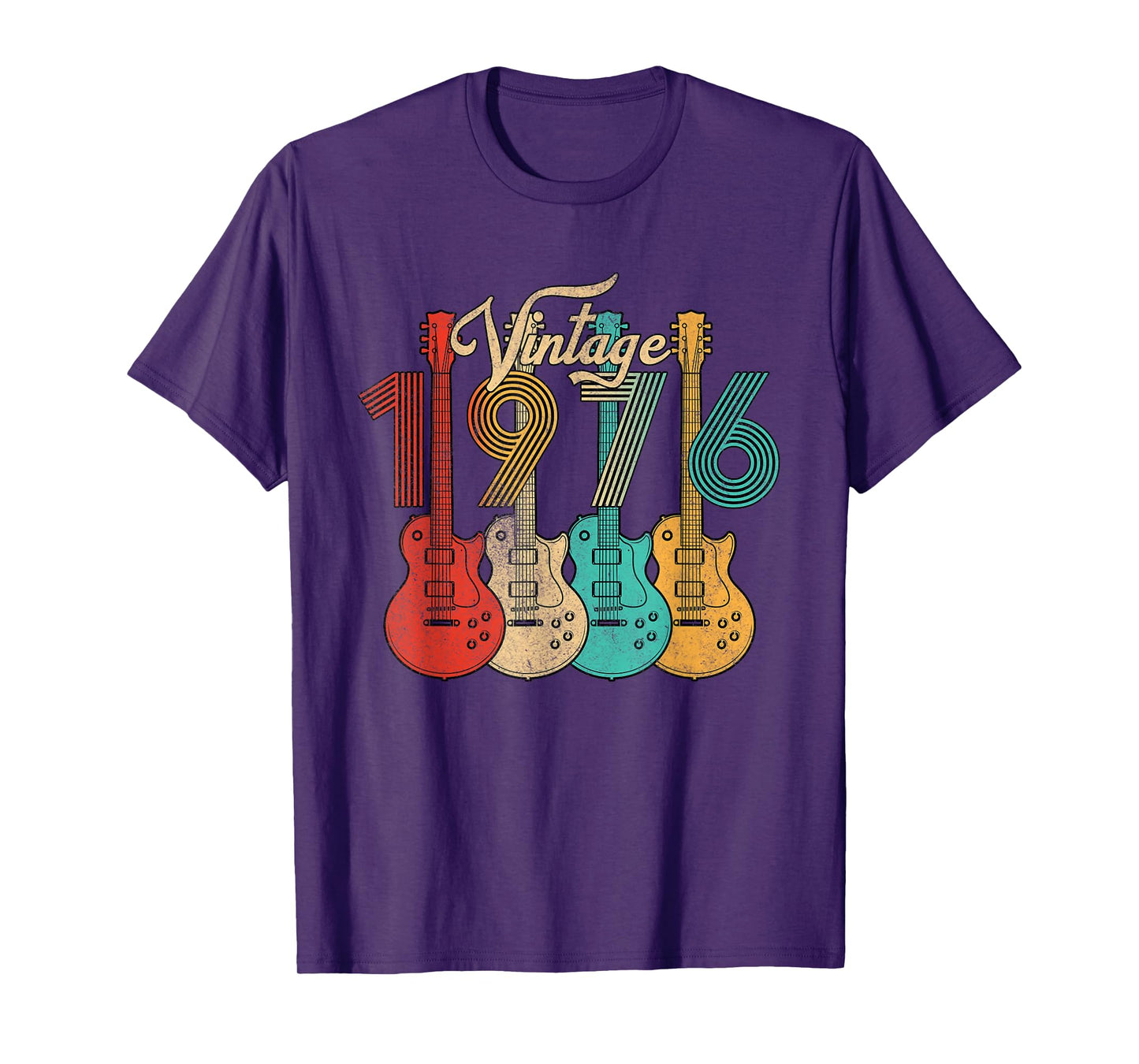 Vintage Born in 1976 50th Birthday Gifts 50 Years Old Guitar T-Shirt