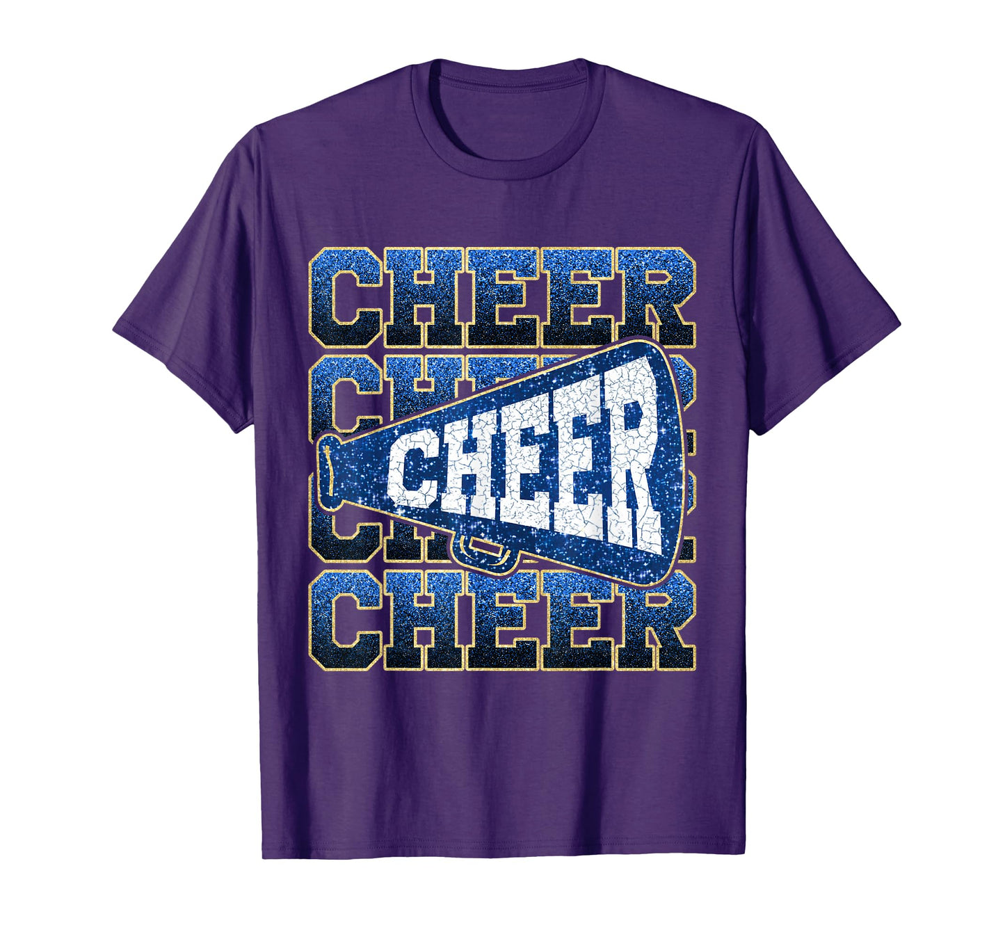Cheer megaphone Funny Sport Cheerleader Cheerleading Blue T-Shirt