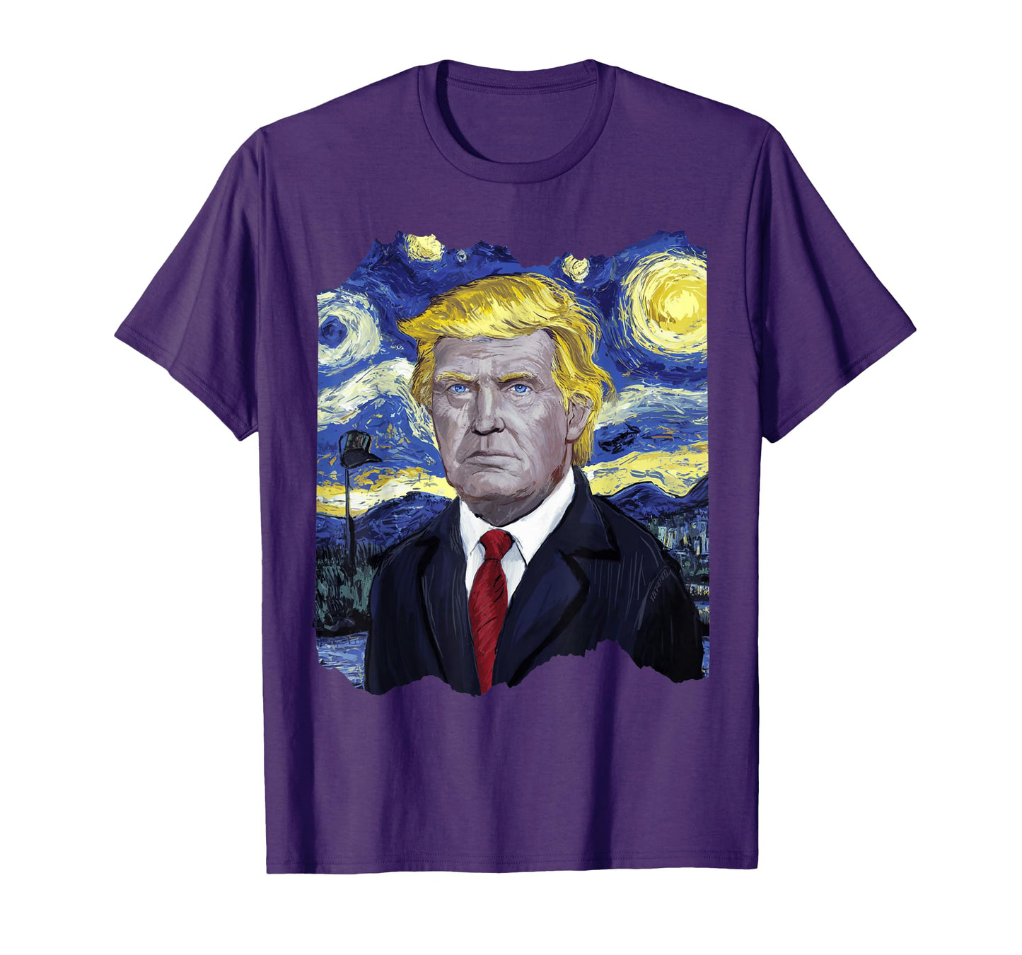 Donald Trump President Van Gogh Art Painting Star Sky Night T-Shirt