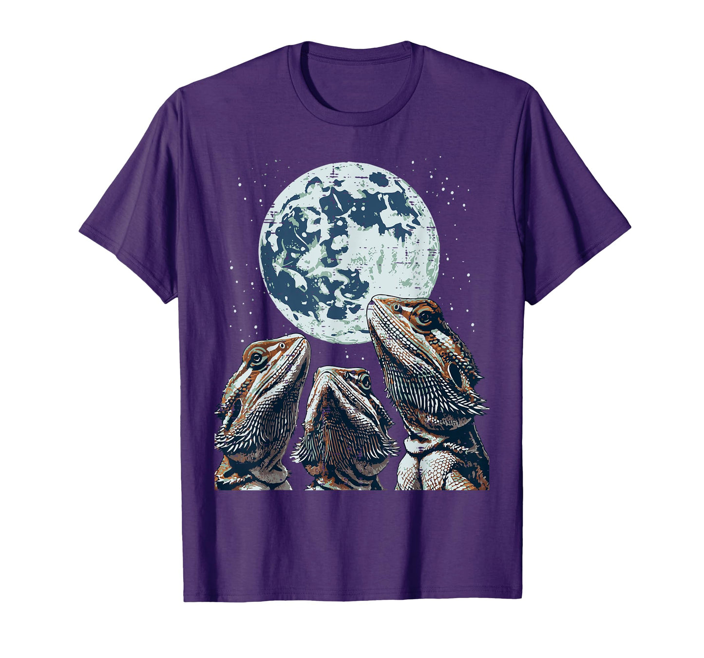 Bearded Dragon Moon Howl Beardie Meme Reptile Men Women Kids T-Shirt