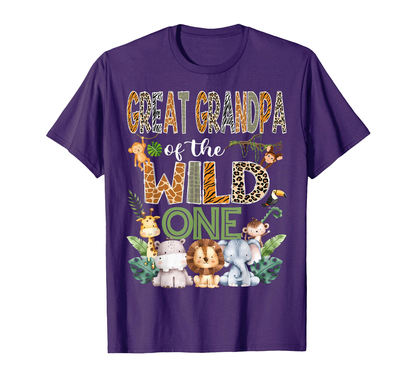 Great Grandpa Of The Wild One 1St Birthday Safari Zoo Jungle T-Shirt
