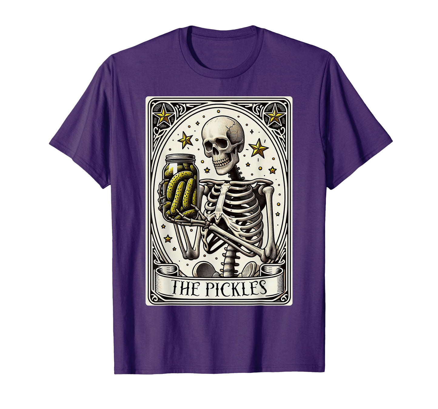 The Pickles Tarot Card Skeleton Canning Season Gardener T-Shirt