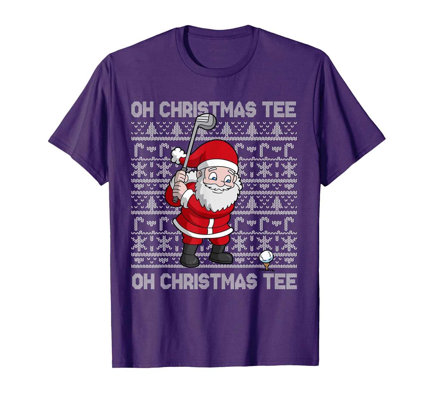 Golf Oh Christmas Tee Santa Claus Golfer Golfing Short Sleeve T-Shirt