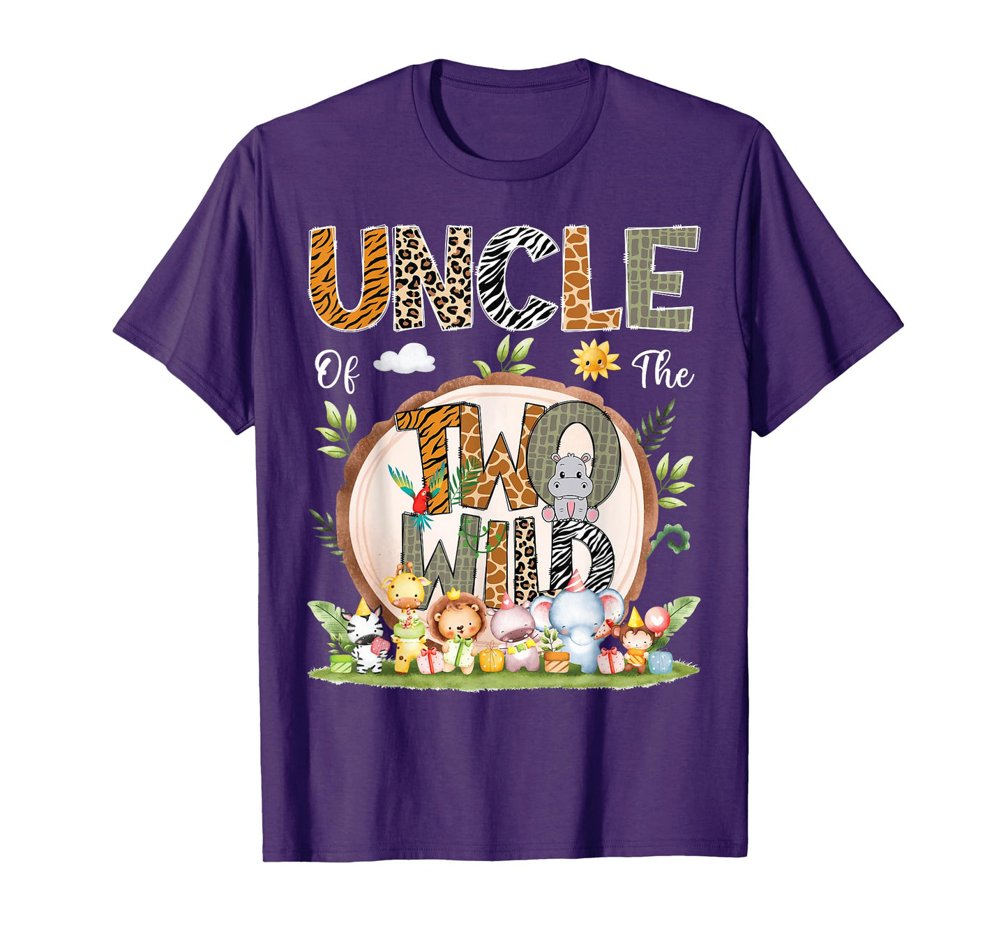 Uncle Of The Two Wild Animal Safari 2Nd Birthday Party T-Shirt