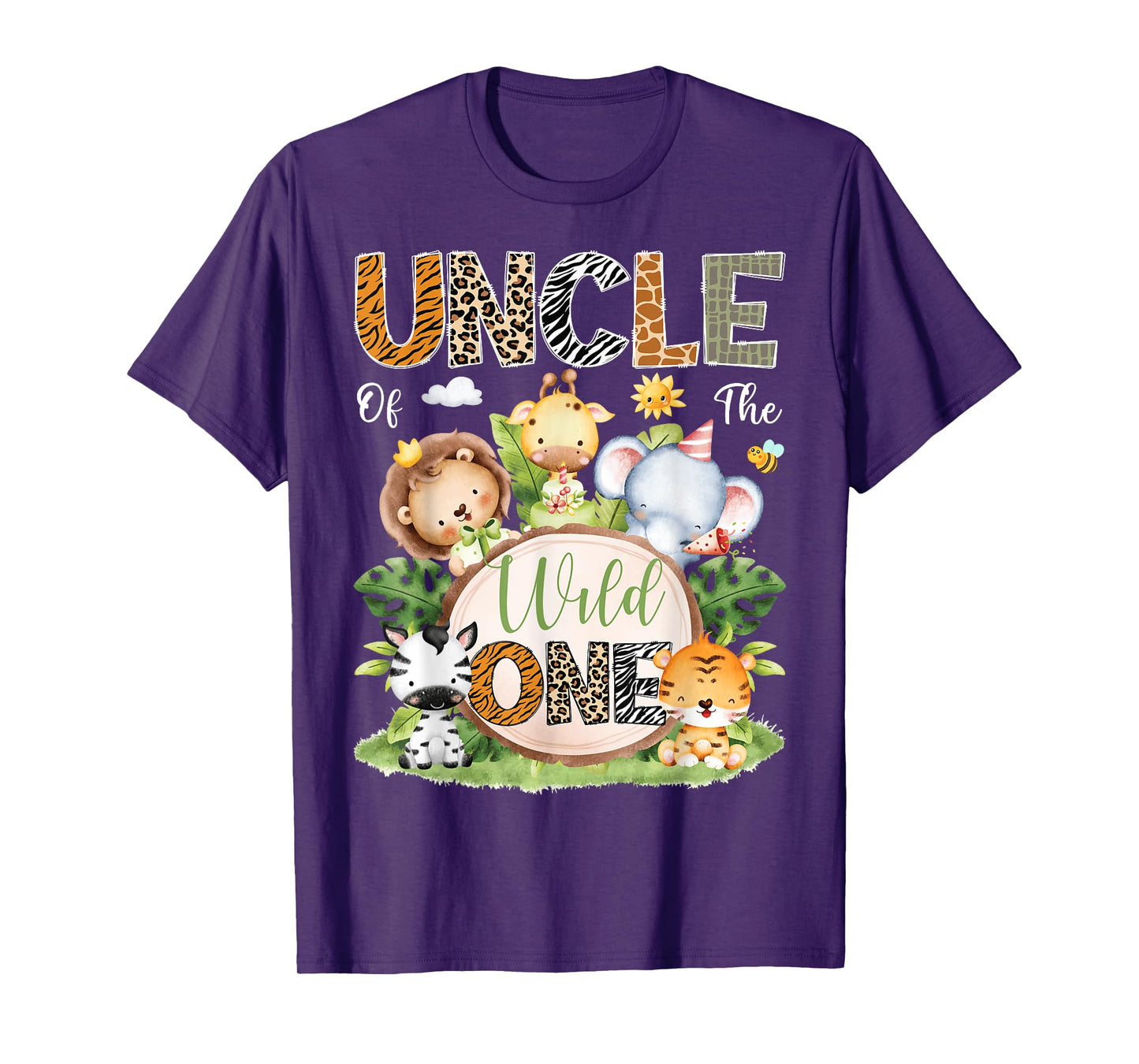 Uncle Of The Wild One 1St Birthday Kids Safari Jungle T-Shirt