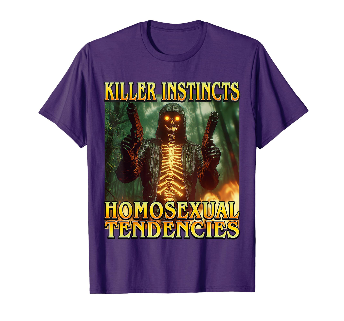 Killer Instincts Homosexual Tendencies - Funny Skeleton Meme T-Shirt