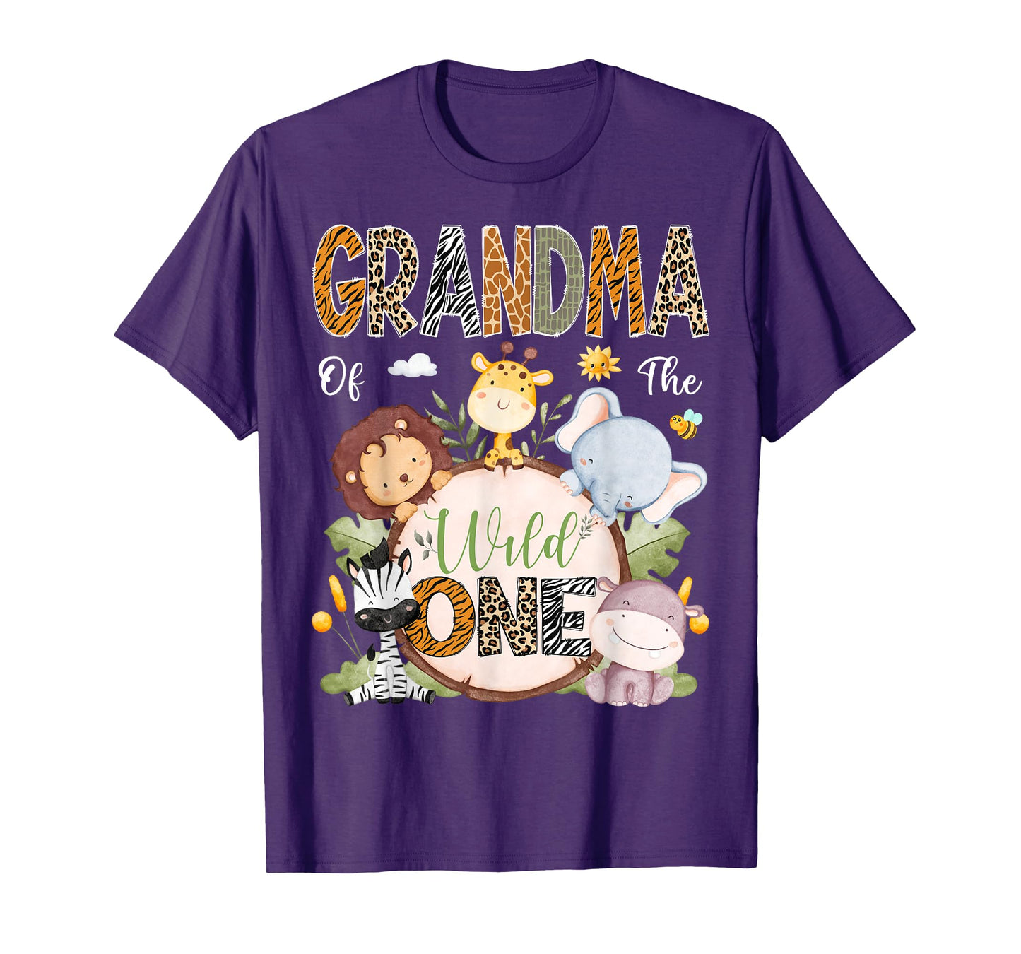 Grandma Of The Wild One 1St Birthday Safari Jungle Animals T-Shirt