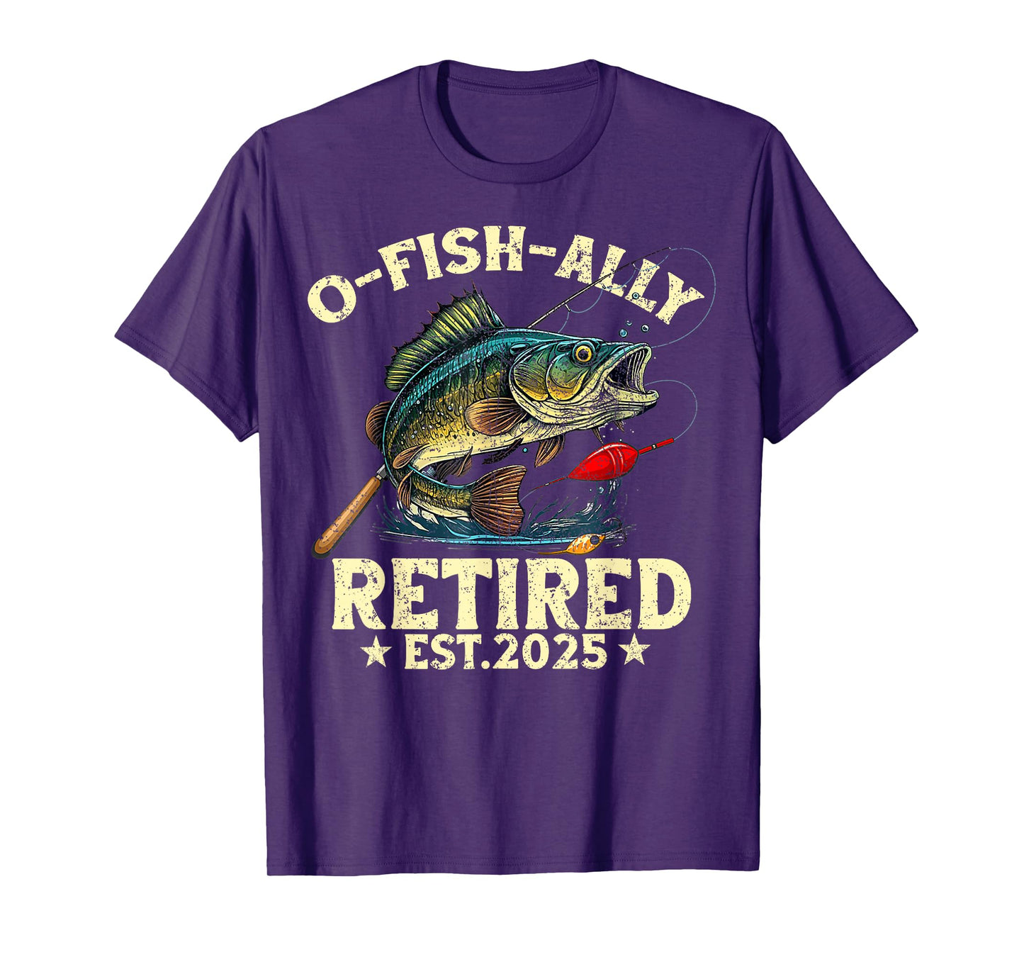 Fishing Retirement Gift O-Fish-Ally Retired 2025 Fisherman T-Shirt