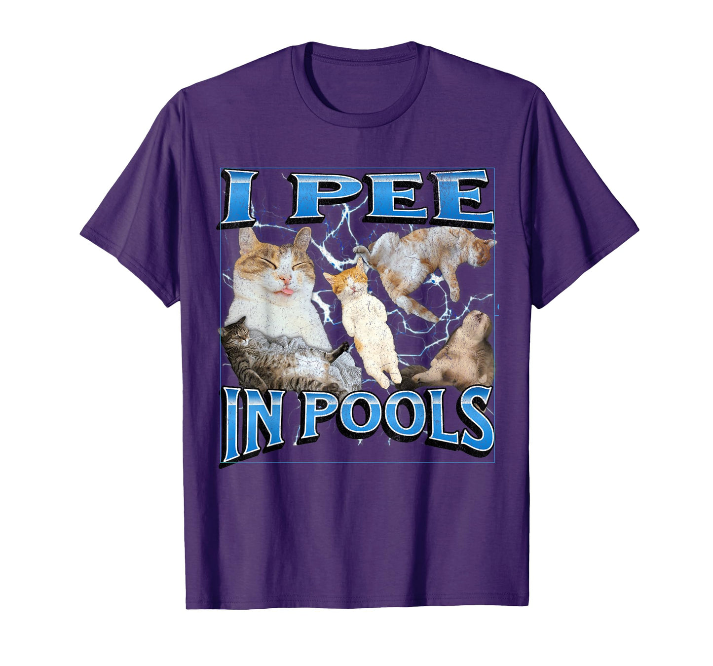 I Pee In Pools Funny Offensive Cat Meme Bootleg Graphic T-Shirt