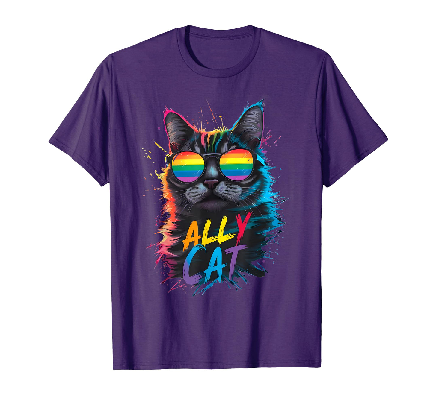 LGBT Ally Cat Be Kind Gay Rainbow Funny LGBTQ Men Women T-Shirt