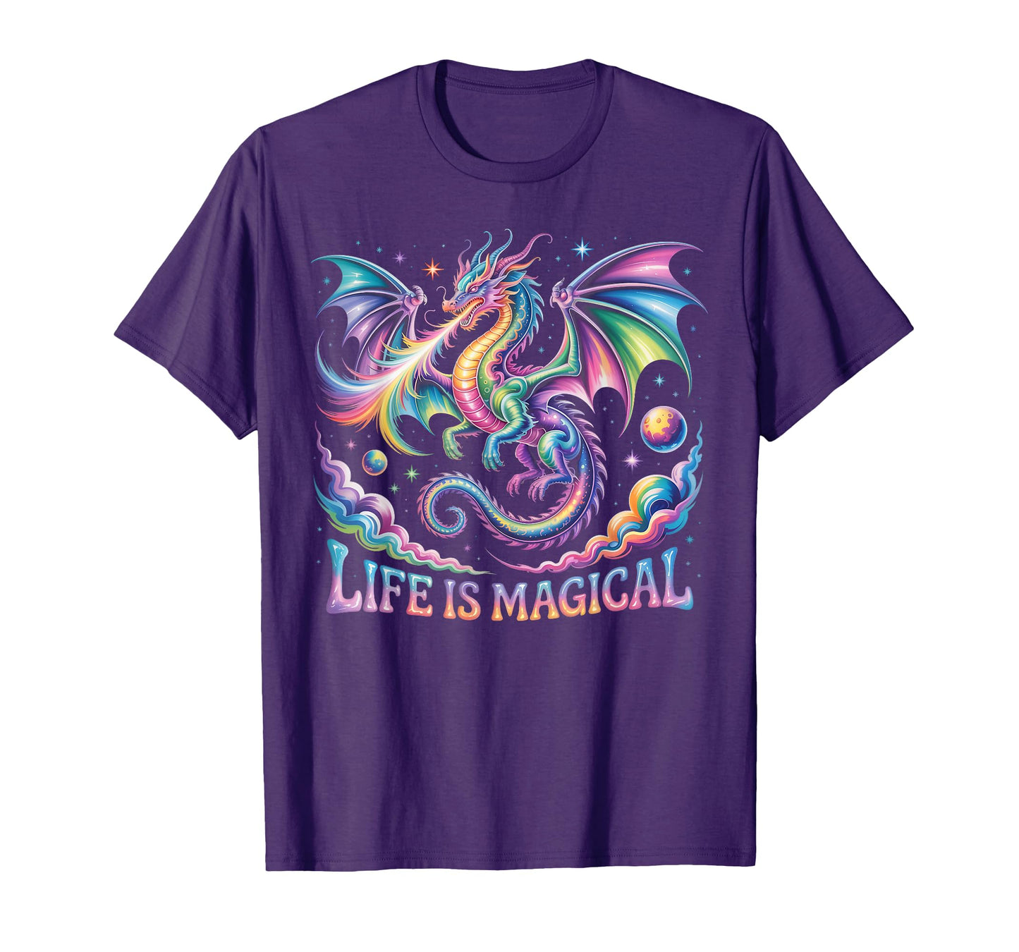 Life Is Magical Cute Star-Breathing Dragon T-Shirt