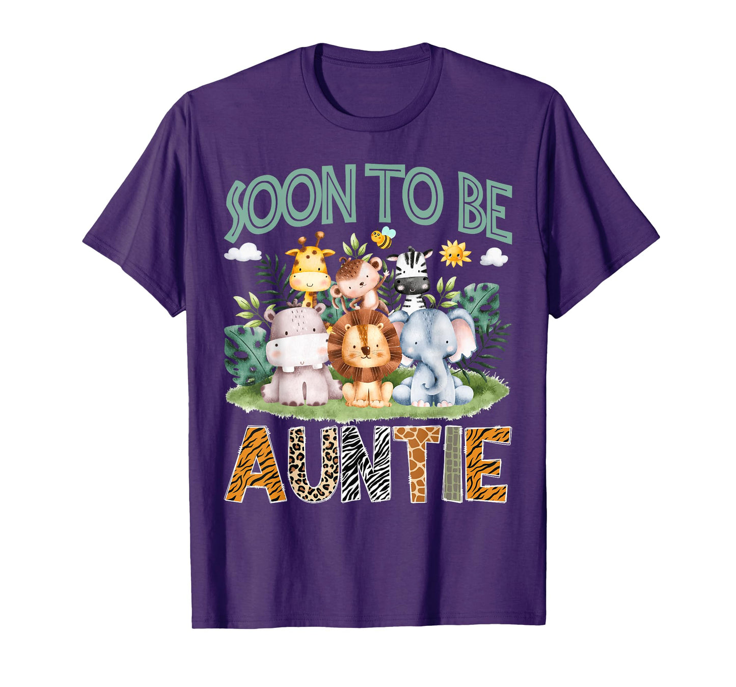 Soon To Be Auntie Animal Safari Jungle Gender Reveal T-Shirt