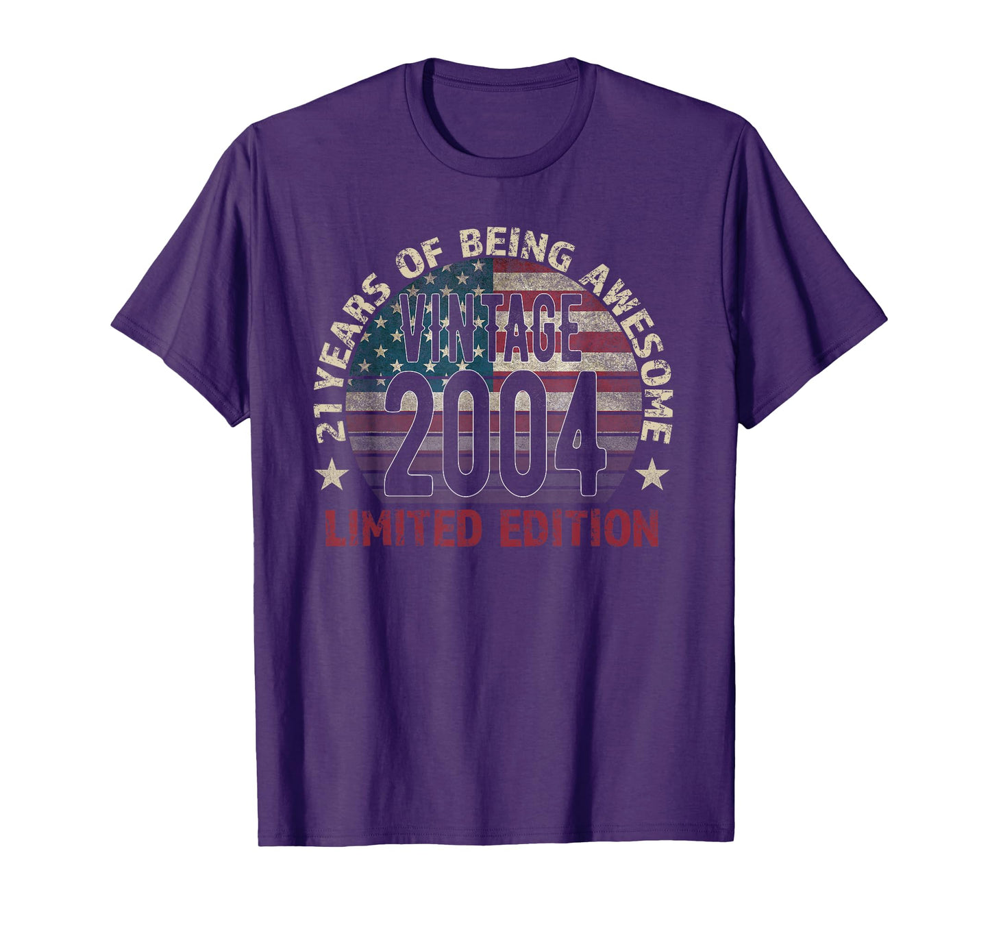 21th Birthday Gift men Vintage born 2004 turning 21 Year Old T-Shirt