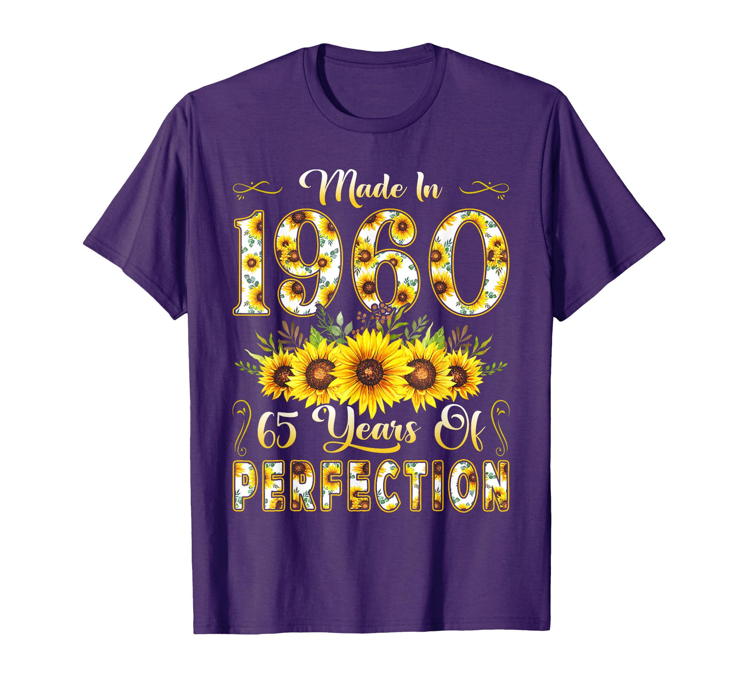 65 Year Old Made In 1960 Sunflower 65th Birthday Girl Women T-Shirt