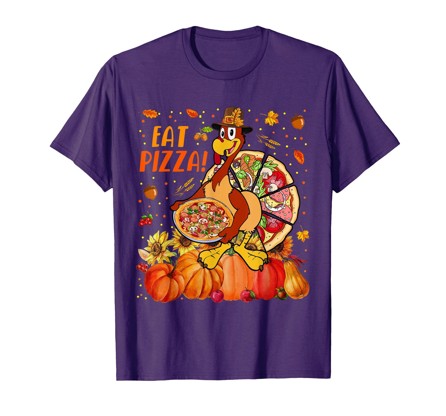 Eat Pizza Thanksgiving Save Turkey With Pizzas Fall Pumpkins T-Shirt