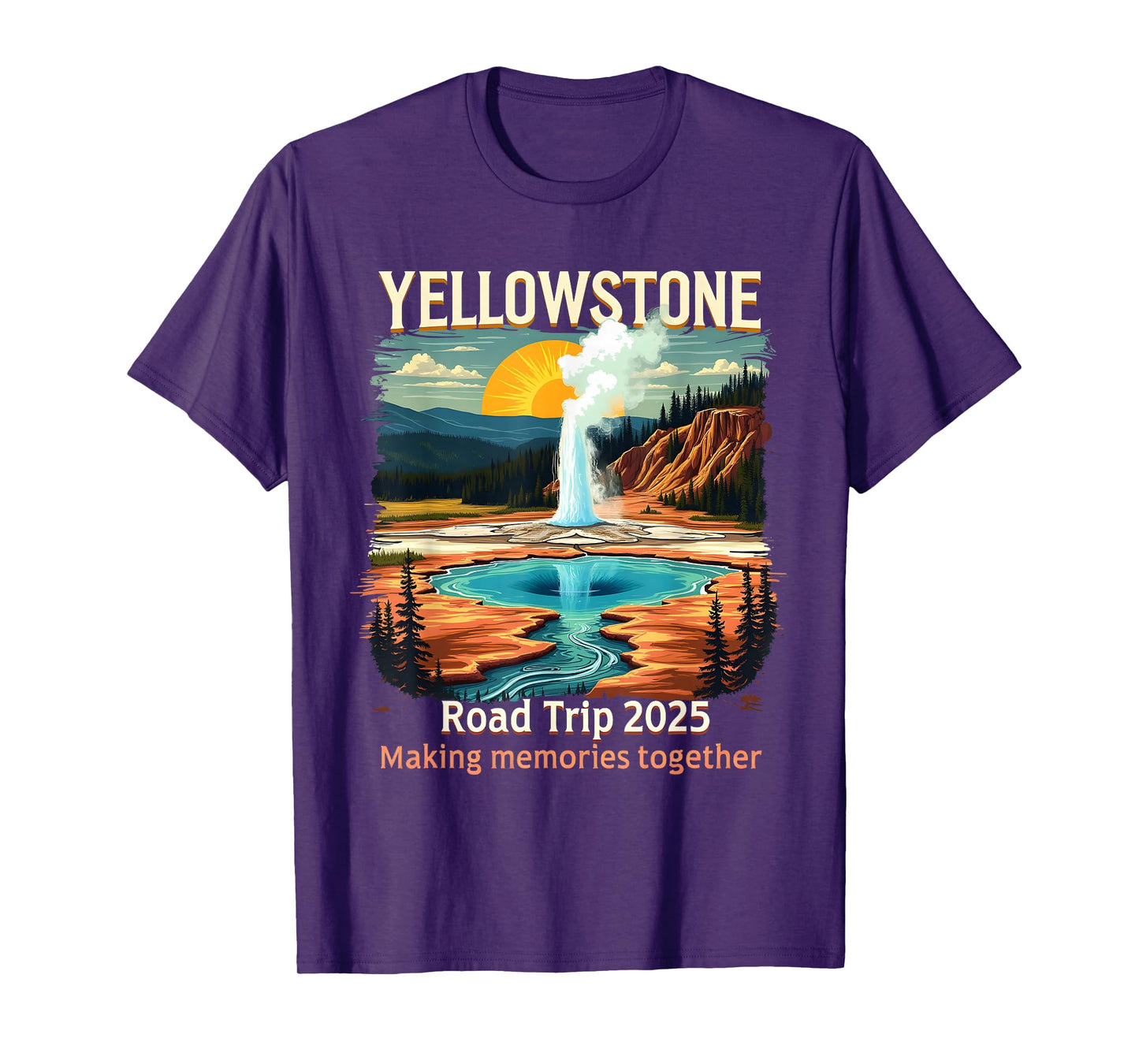 Yellowstone Family Road Trip 2025 National Park Outdoor T-Shirt