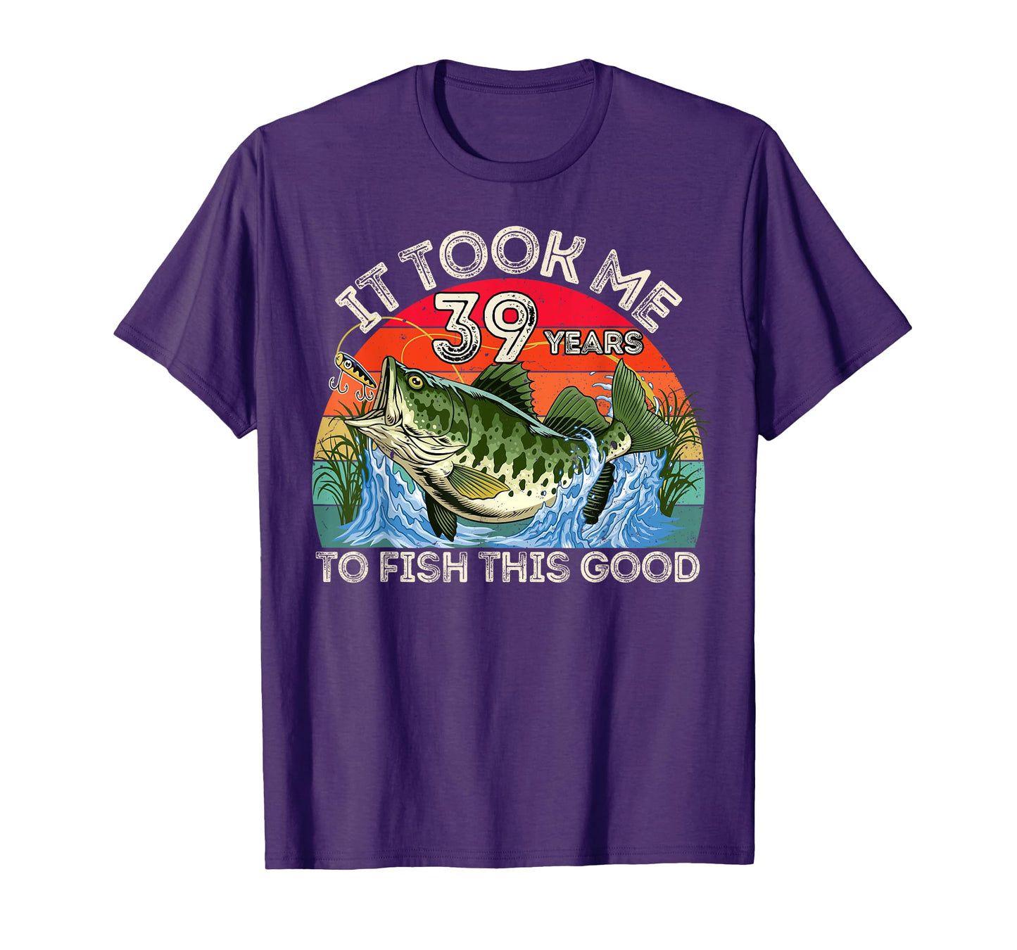 39 Years Old Birthday Fisherman Funny 39th Bday Fishing Men T-Shirt