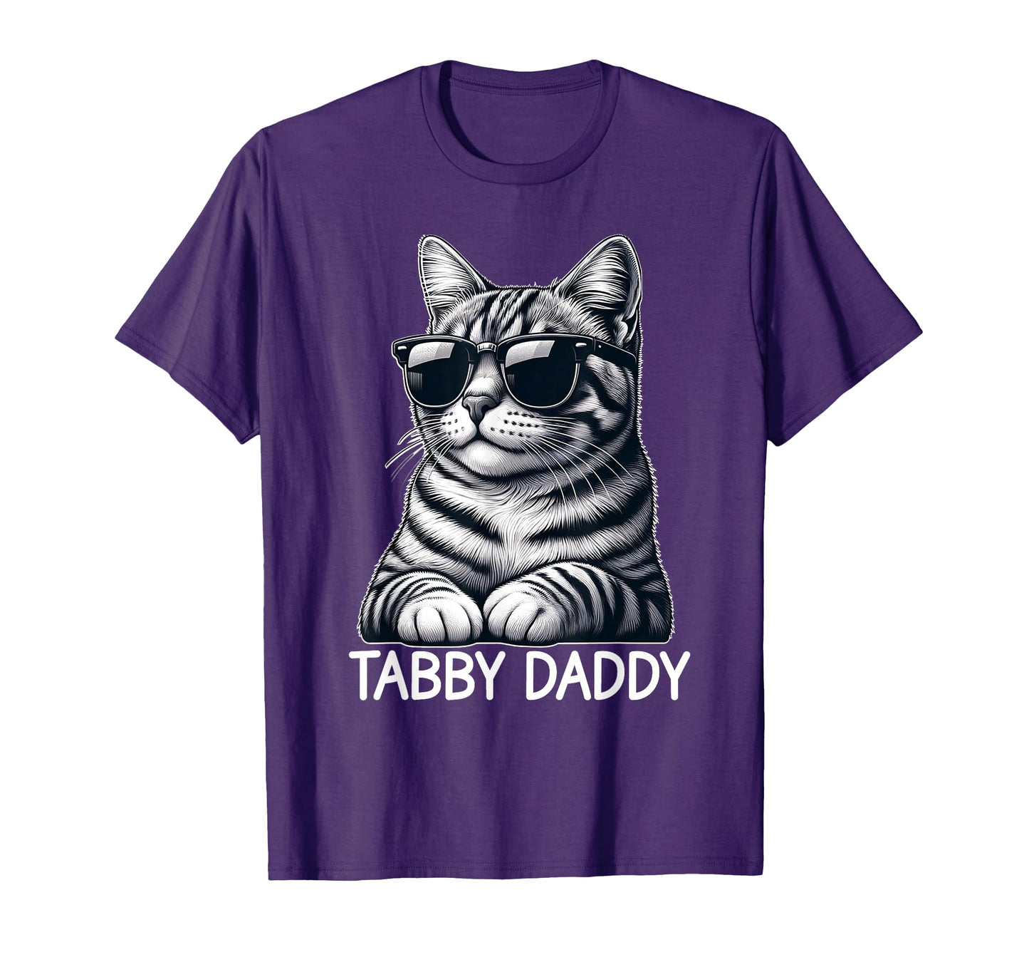 Tabby Daddy Cat Dad Funny Graphic Grey Tabby Cat Lover Men Women T-Shirt