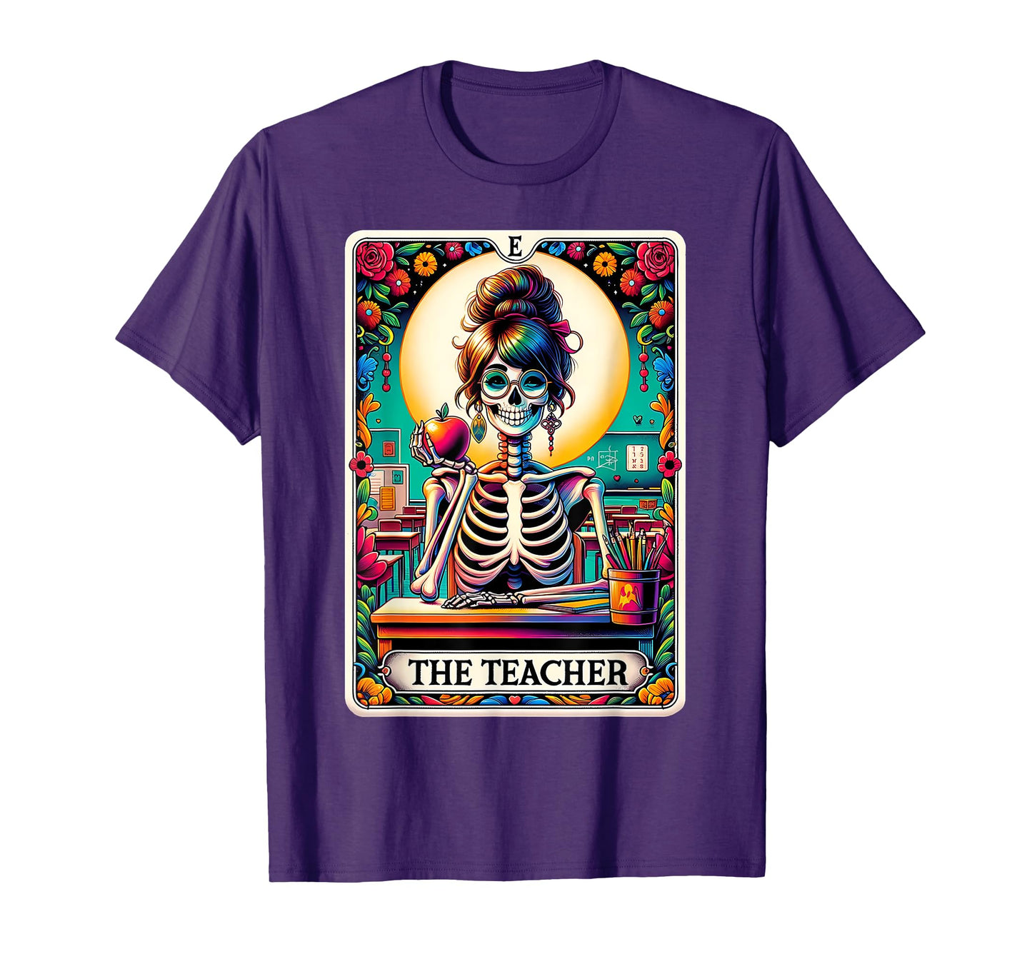 The Teacher Tarot Card Skeleton Back To School Teacher T-Shirt