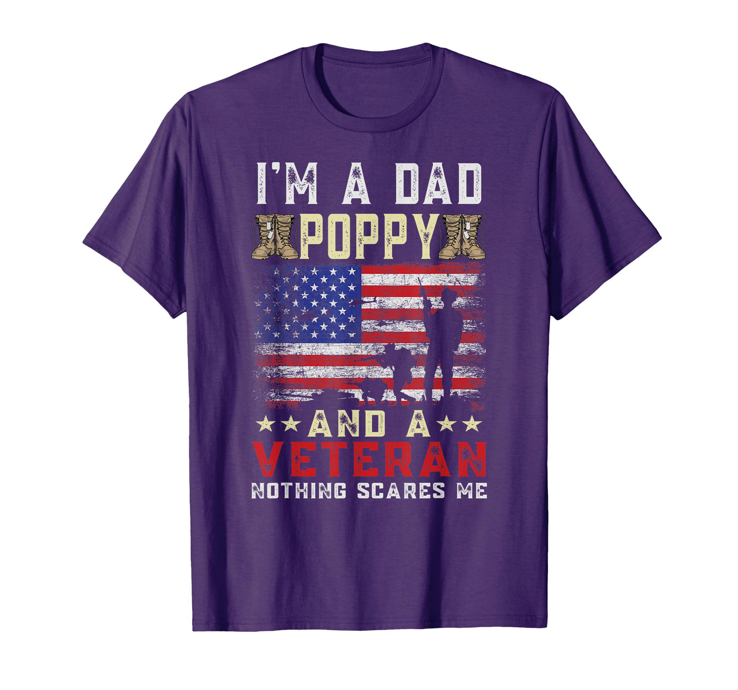 I'm A Dad Poppy and A Veteran American Flag Father's Day T-Shirt