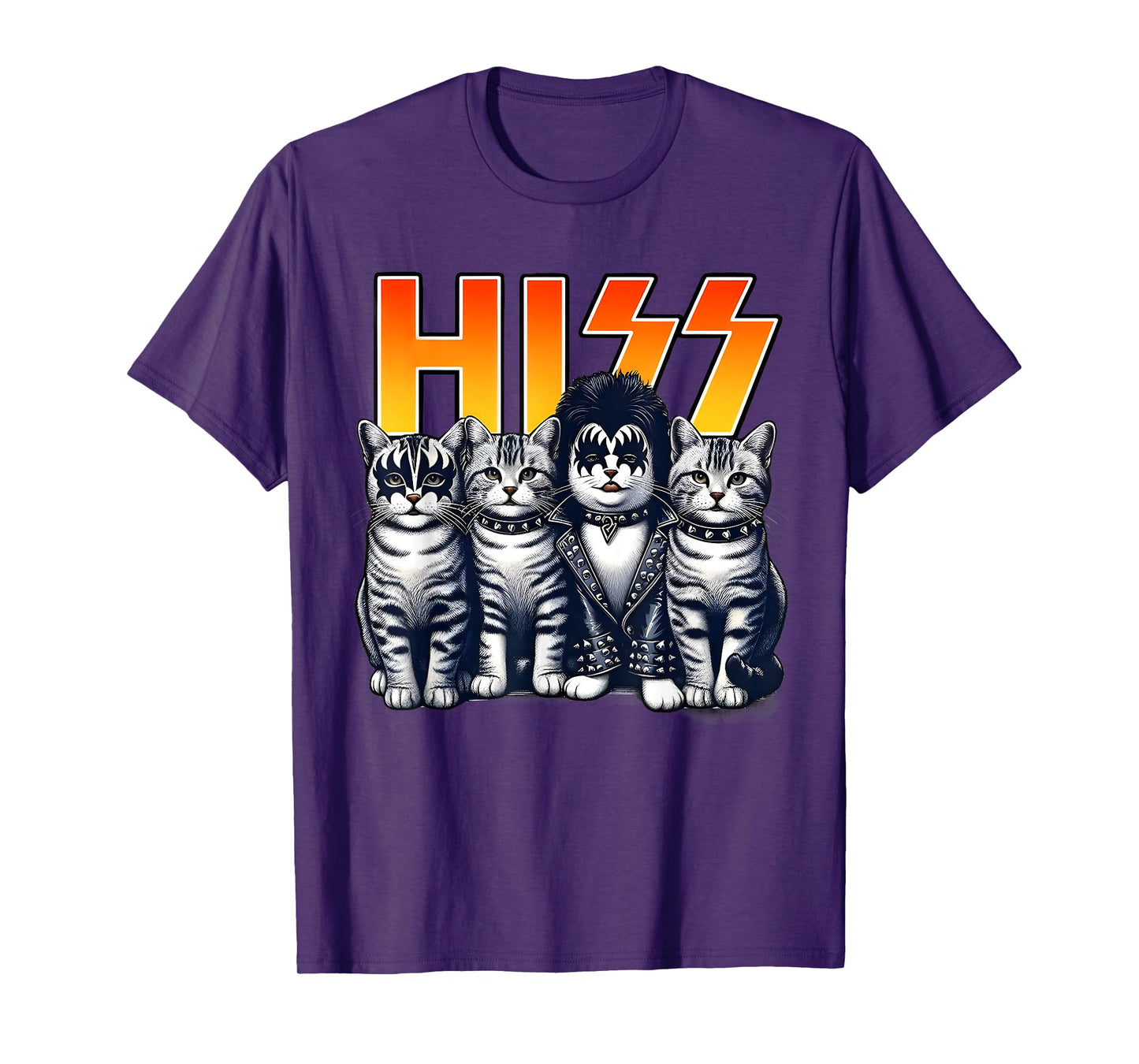 Hiss Funny Cat Lover Funny Cats Kittens Rock Rockin Cat Own T-Shirt