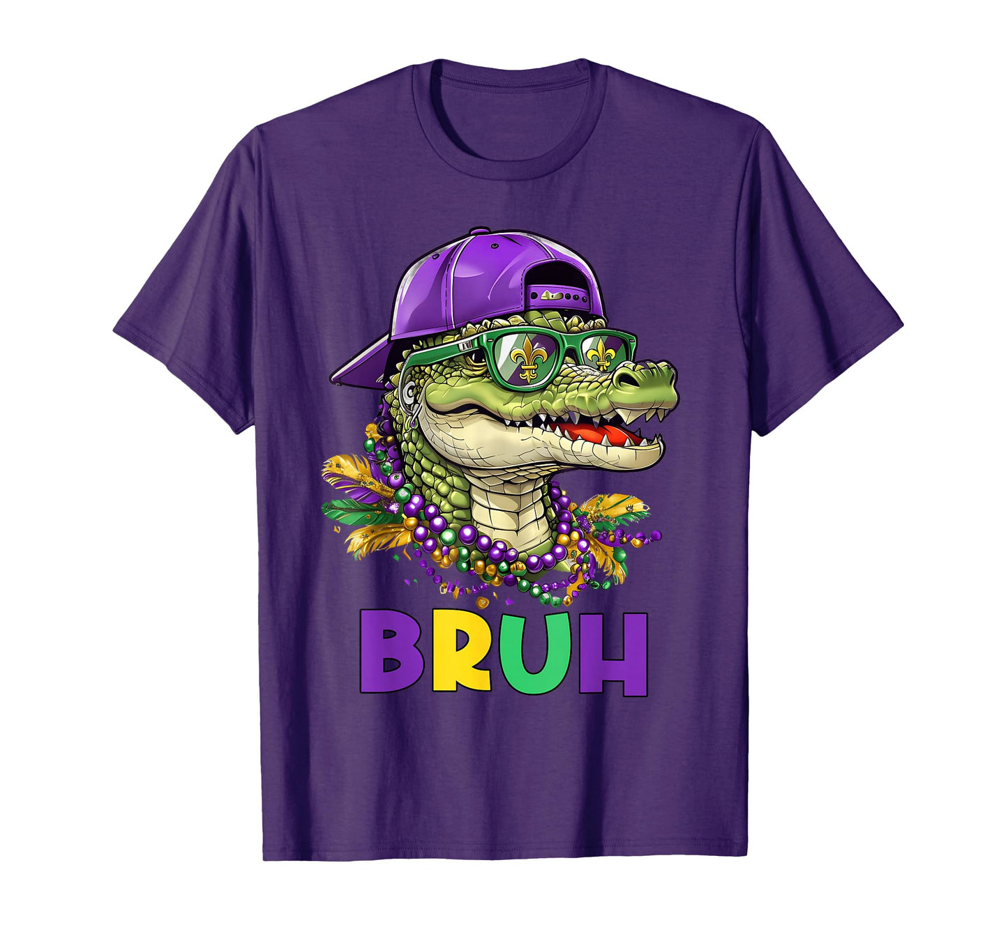 Mardigator Alligator Bruh Mardi Gras Costume Teens Boys Kids T-Shirt