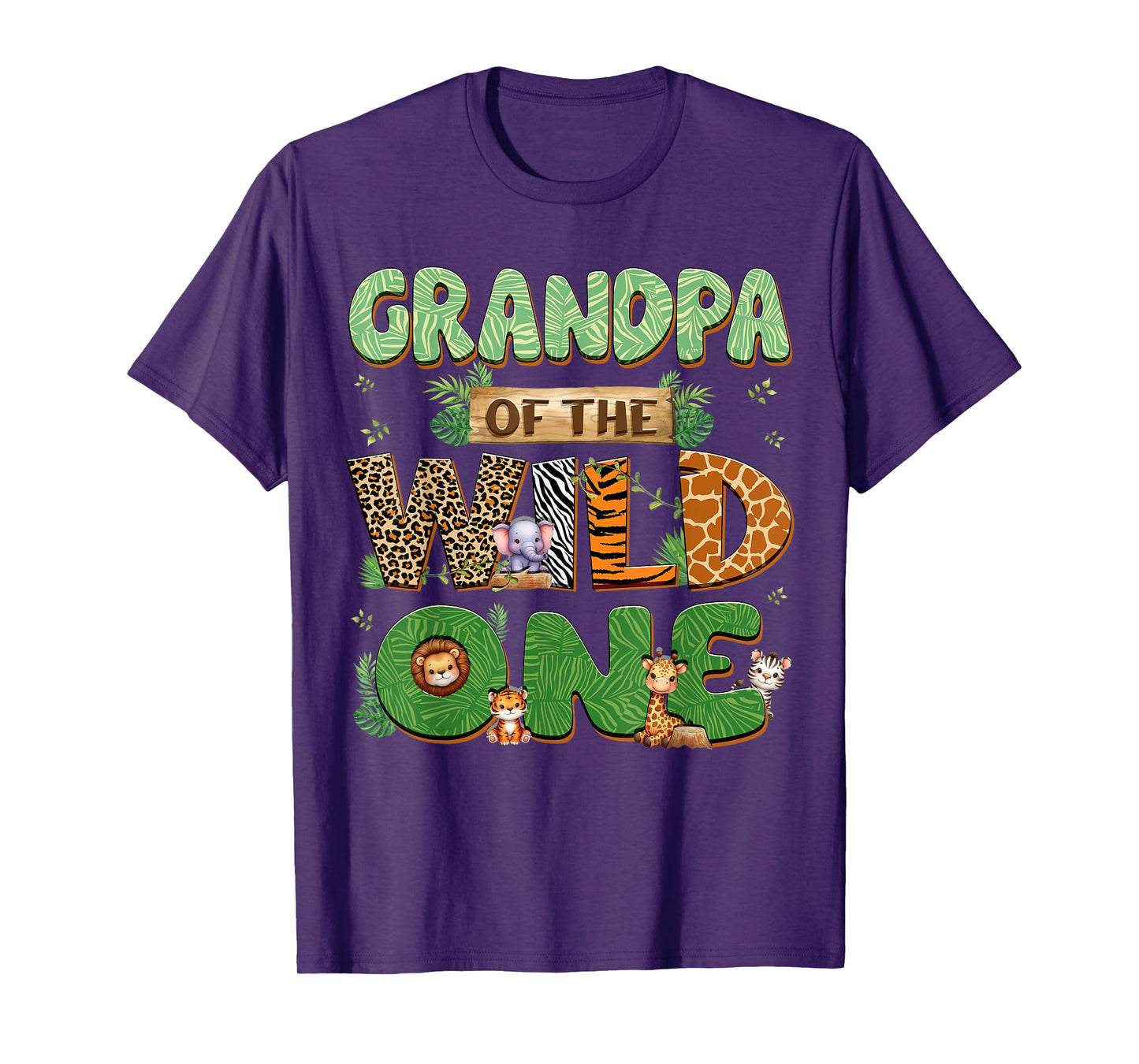 Grandpa Of The Wild One Birthday Family Matching Party Decor T-Shirt