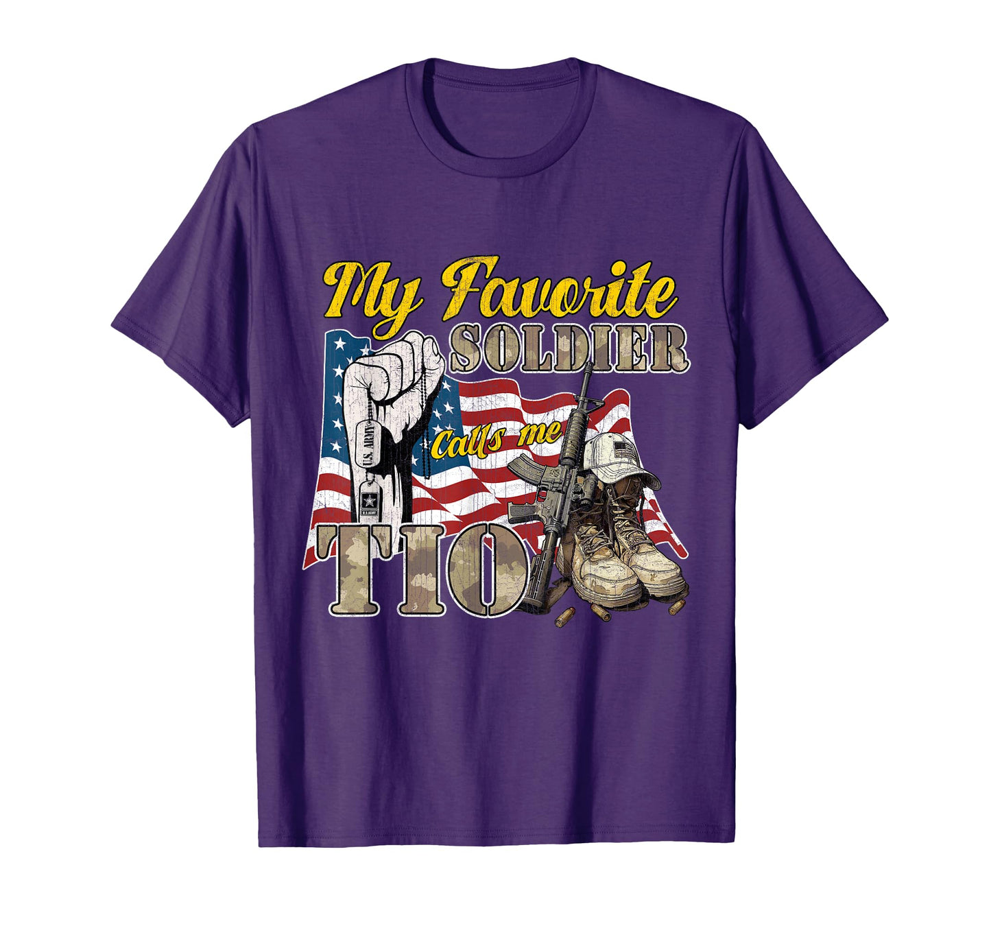 My Favorite Soldier Calls Me Tio Proud To Be Military Uncle T-Shirt