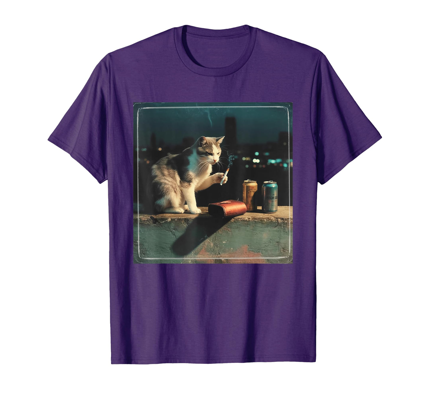 Cigarette Kitten Funny Smoking Cat Meme Stupid Brainrot T-Shirt