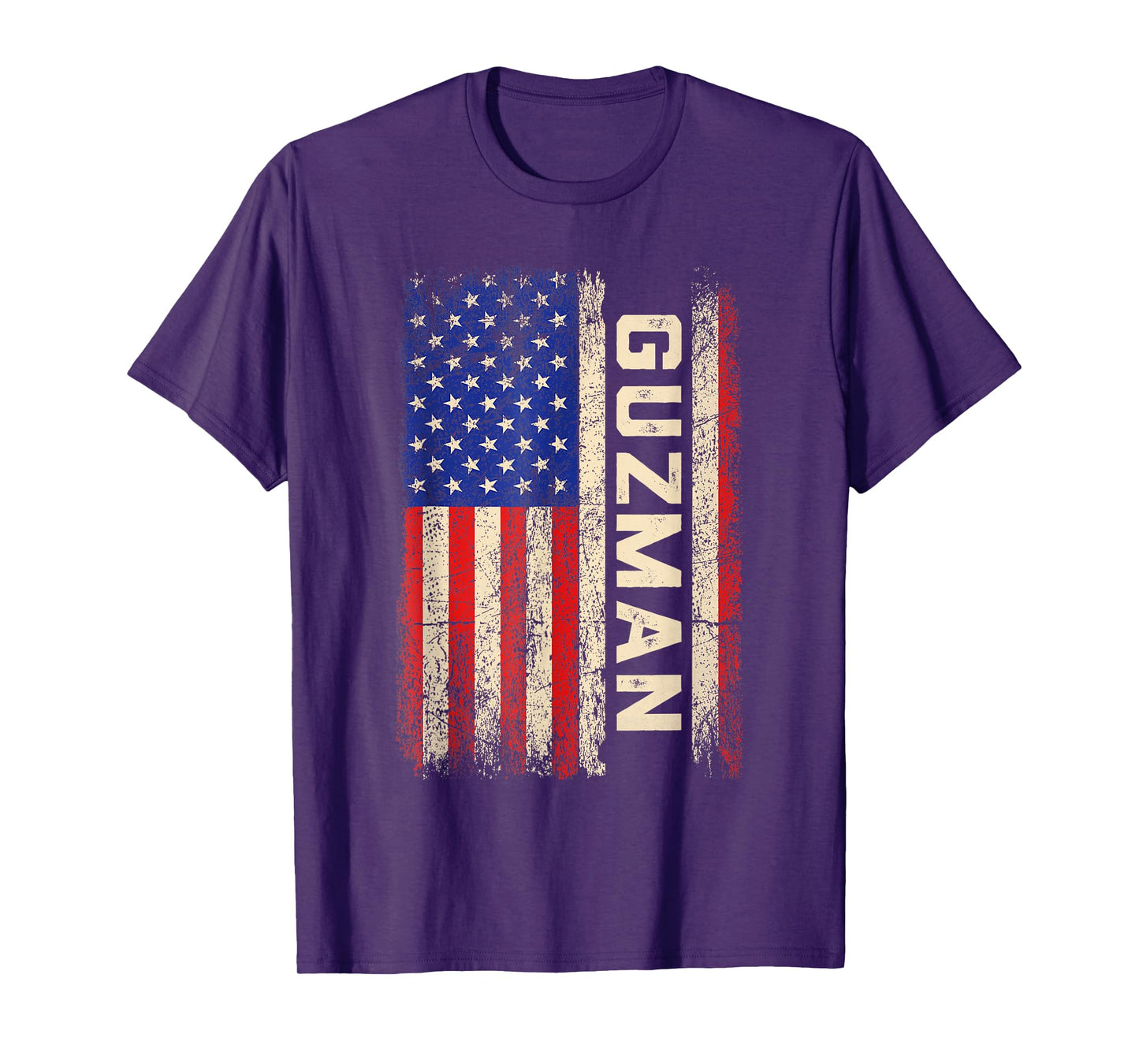 Guzman Last Name Shirt Guzman Name American Flag T-Shirt