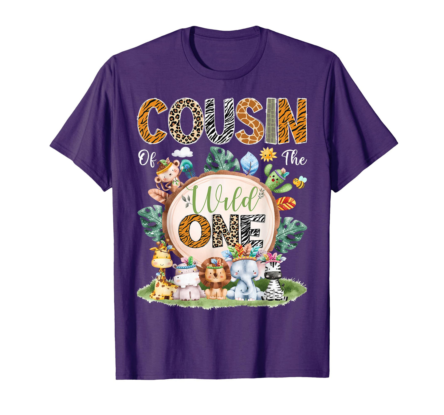 Cousin Of The Wild One Safari Tribal Jungle 1St Birthday T-Shirt