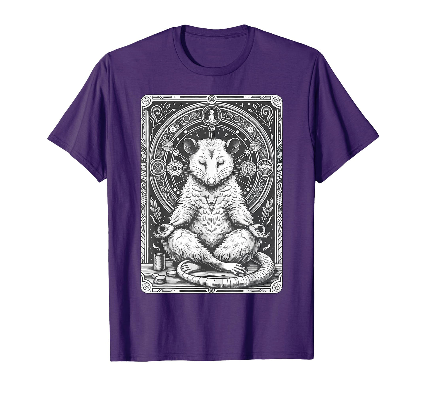 Meditating Opossum Tarot Card Possum Spiritual Meditation T-Shirt