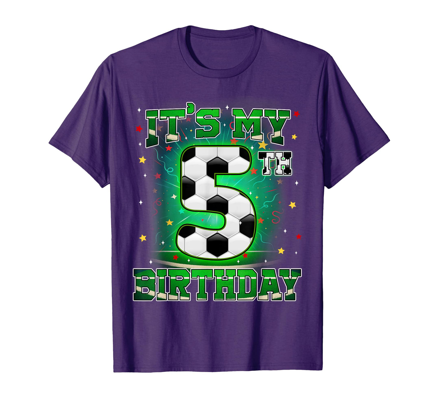 Its My 5th Birthday Boys Soccer 5 Years Old Party Matching T-Shirt
