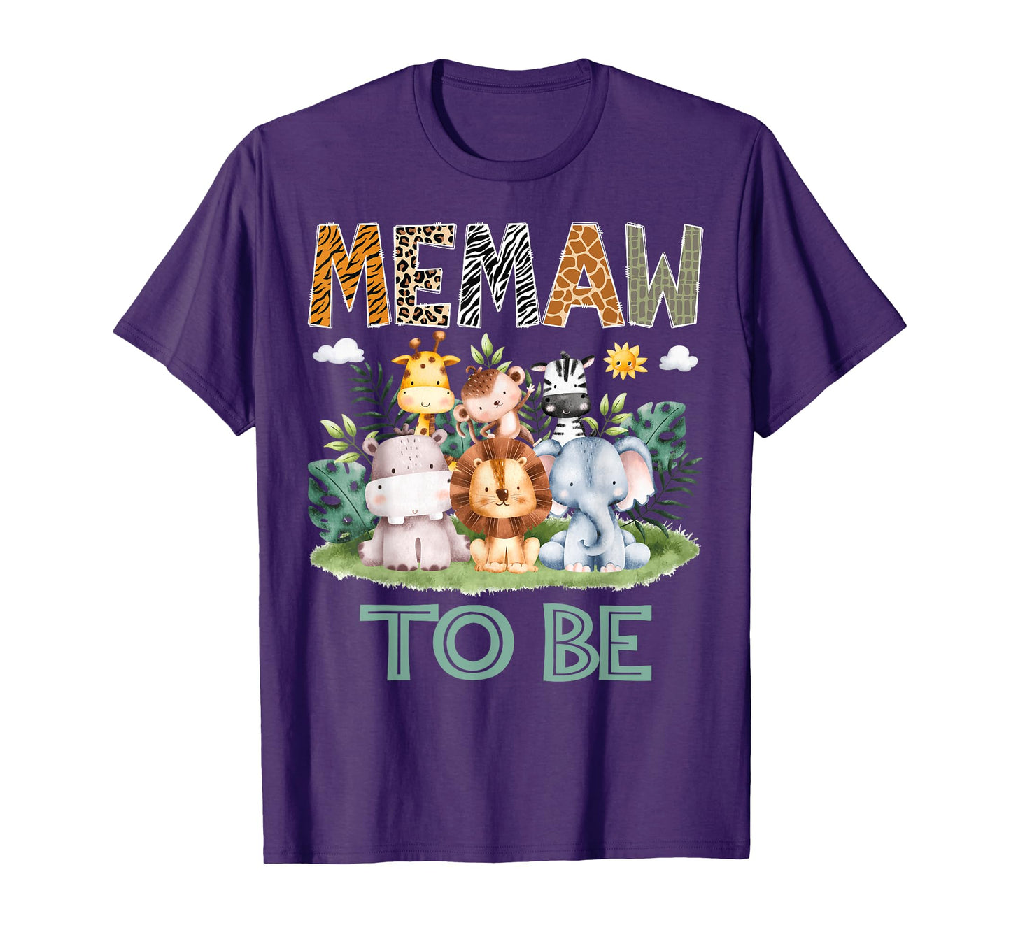 Soon To Be Memaw Safari Jungle Animal Gender Reveal T-Shirt