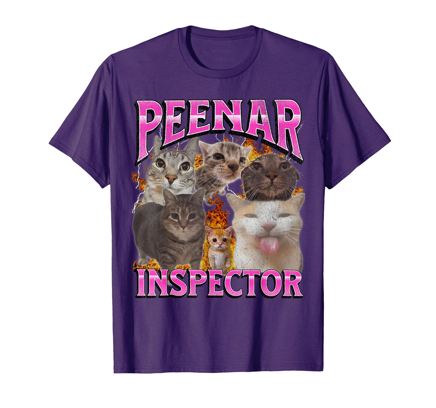 Peenar Inspector Funny Offensive Cat Meme Bootleg Graphic Men Women T-Shirt
