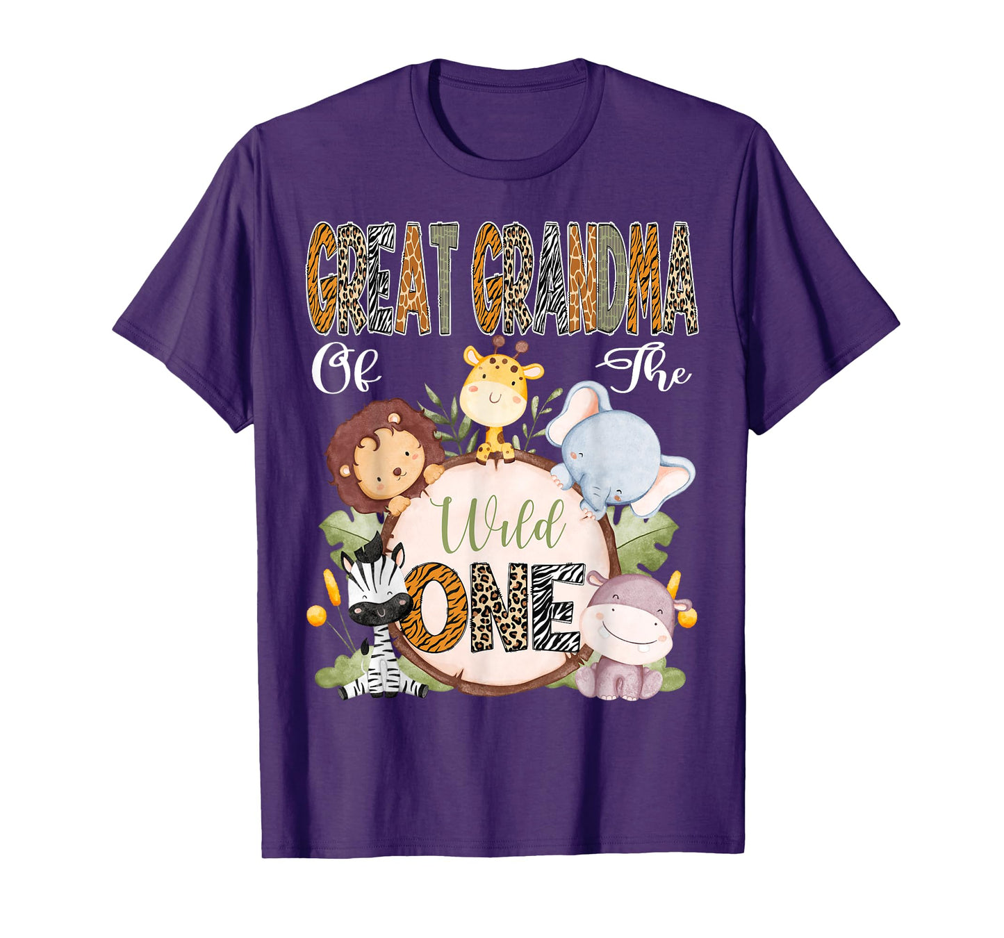 Great Grandma Of The Wild One 1St Birthday Safari Woodland T-Shirt