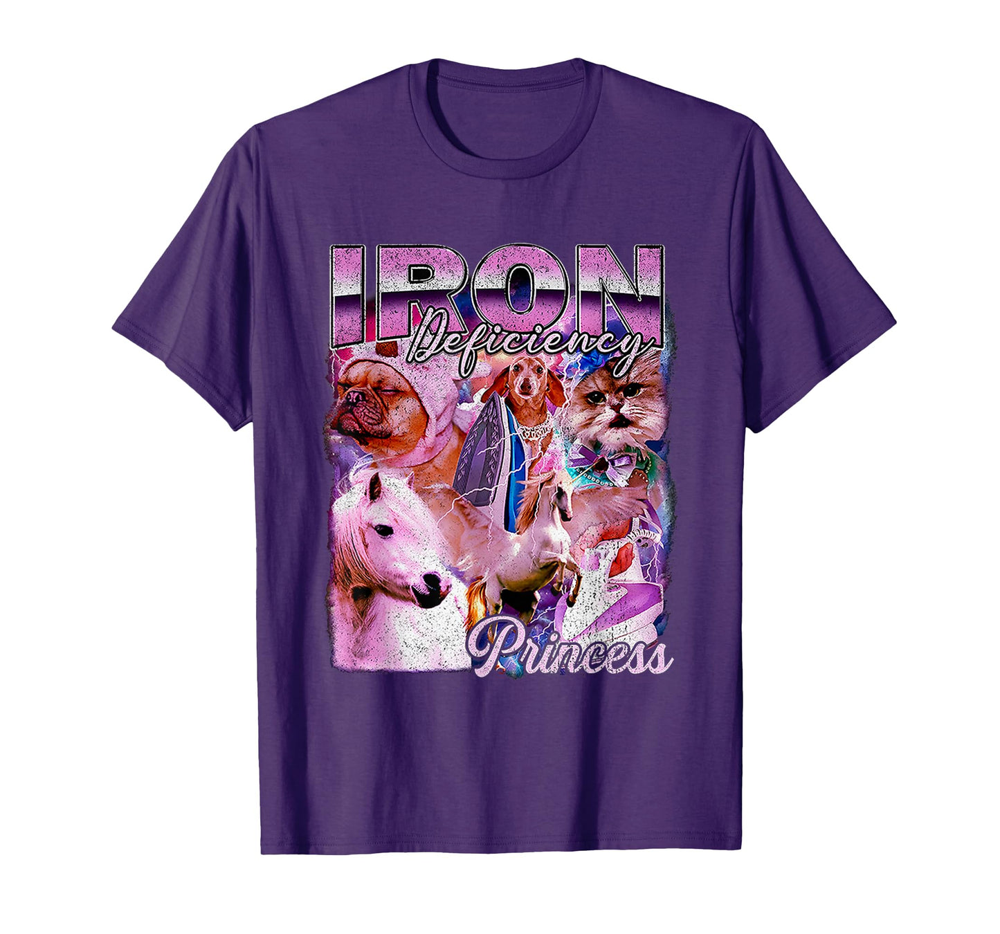 Iron Deficiency Princess Dog Cat Unicorn T-Shirt for Men Women