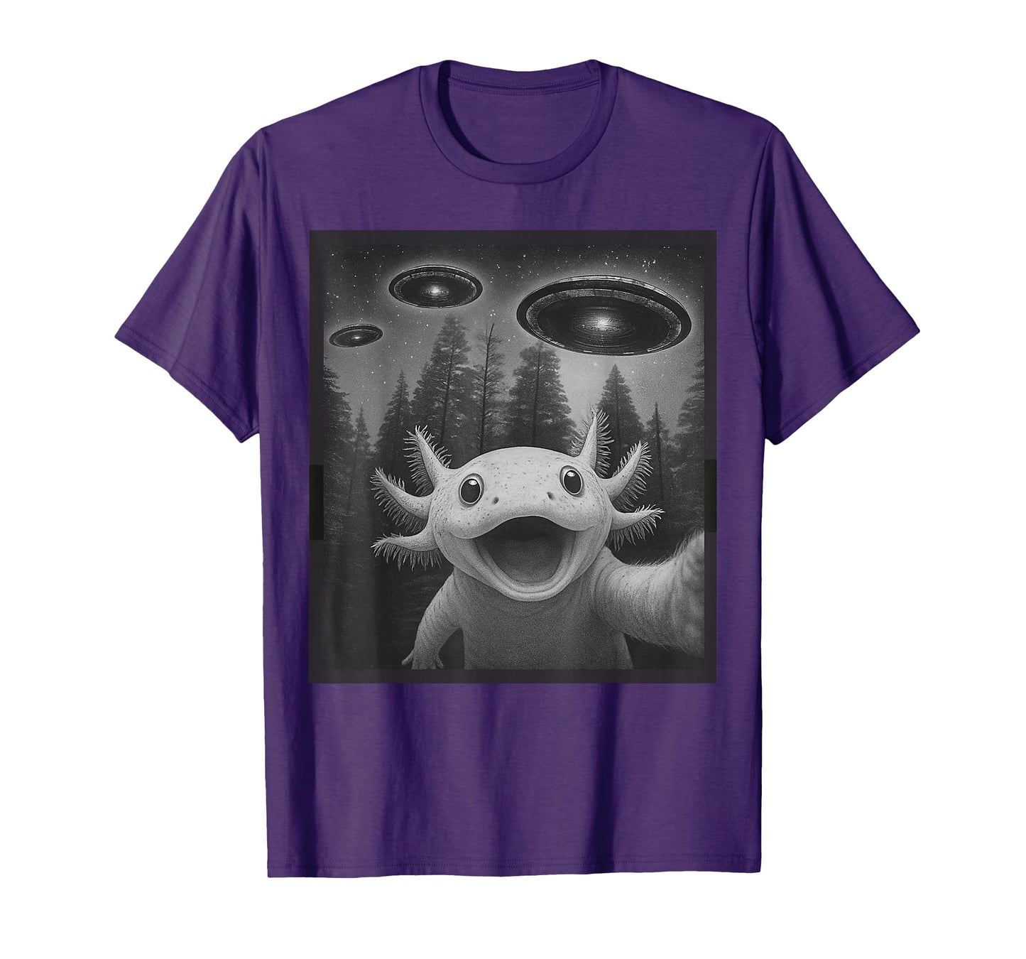 Funny Axolotl Selfie Alien UFO Gifts for Men Women Boy Kid T-Shirt