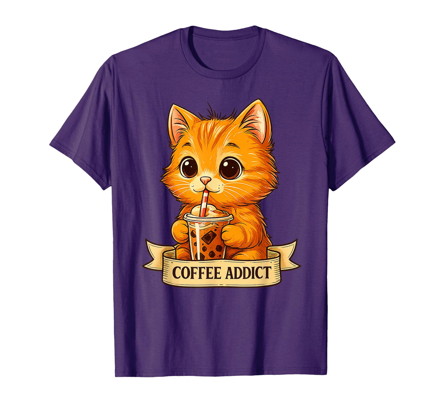 Cute Cat Drink Coffee Funny Kitten Gifts for Men Women Kid T-Shirt