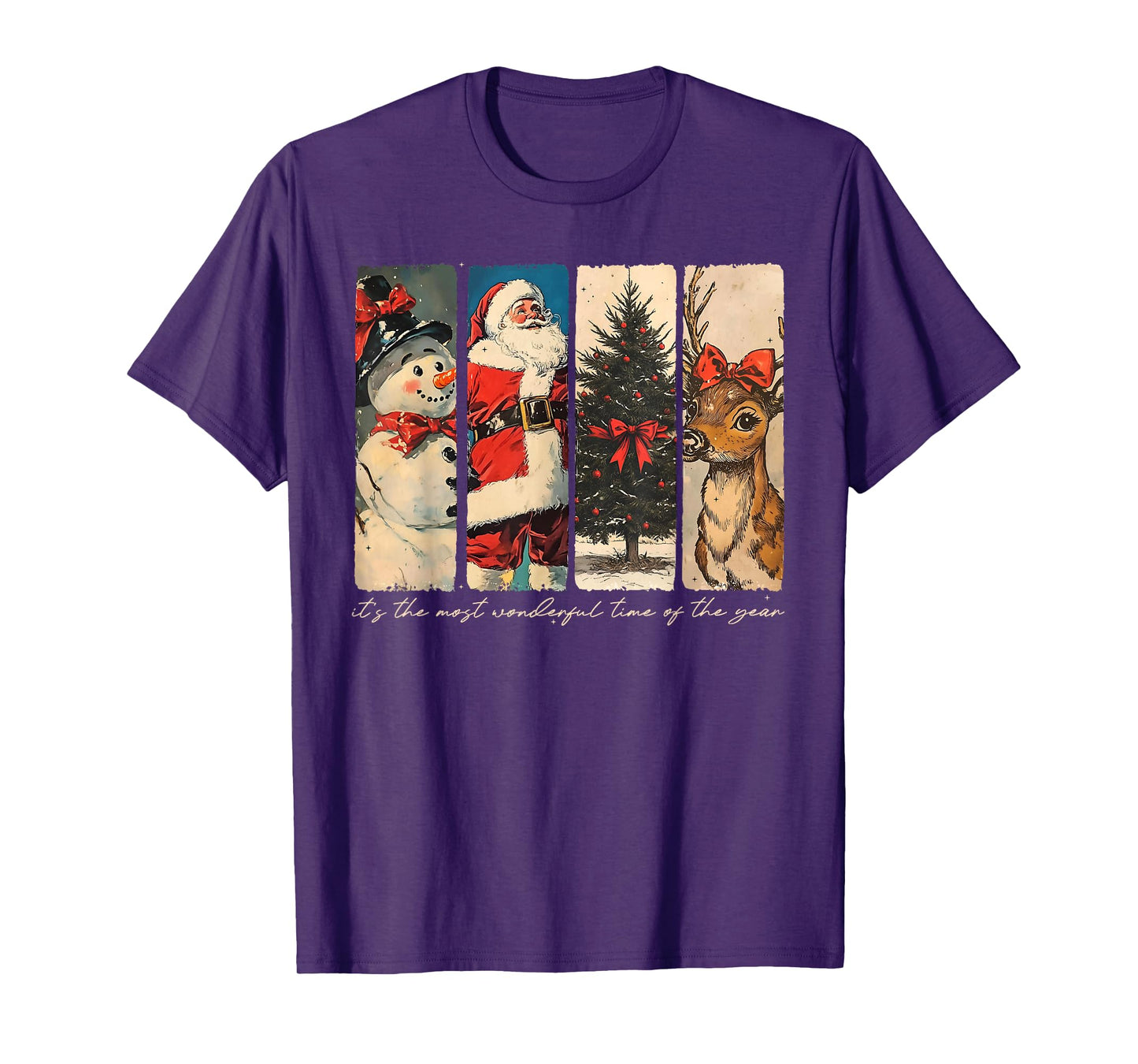 Reindeer Santa Snowman Christmas Xmas Tree Family Holiday T-Shirt