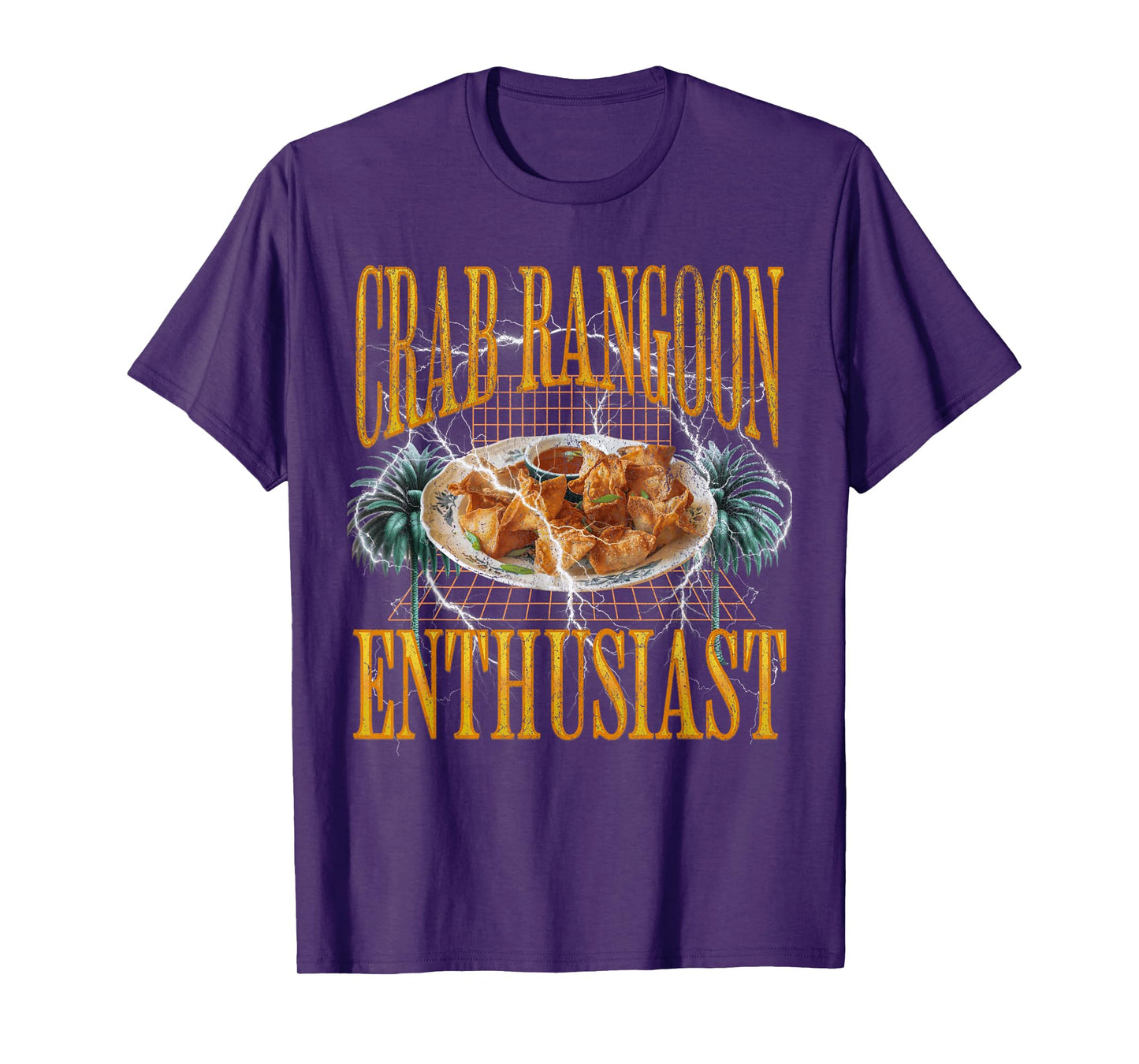 Funny Crab Rangoon Enthusiast Meme Bootleg Flames T-Shirt