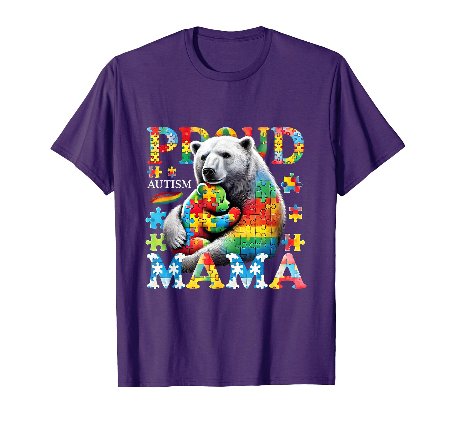 Proud Autism Mama Bear Love Autism Awareness Family T-Shirt