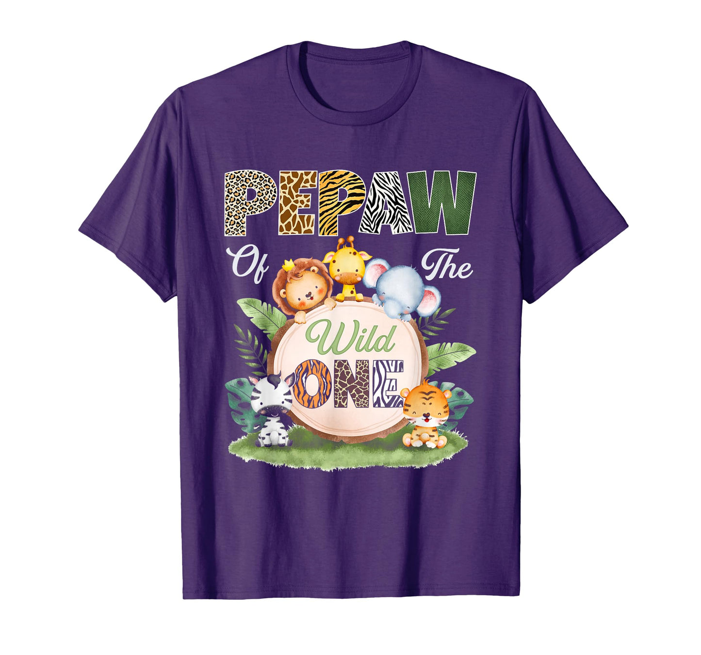 Pepaw of The Wild One 1St Birthday Kids Safari Jungle T-Shirt