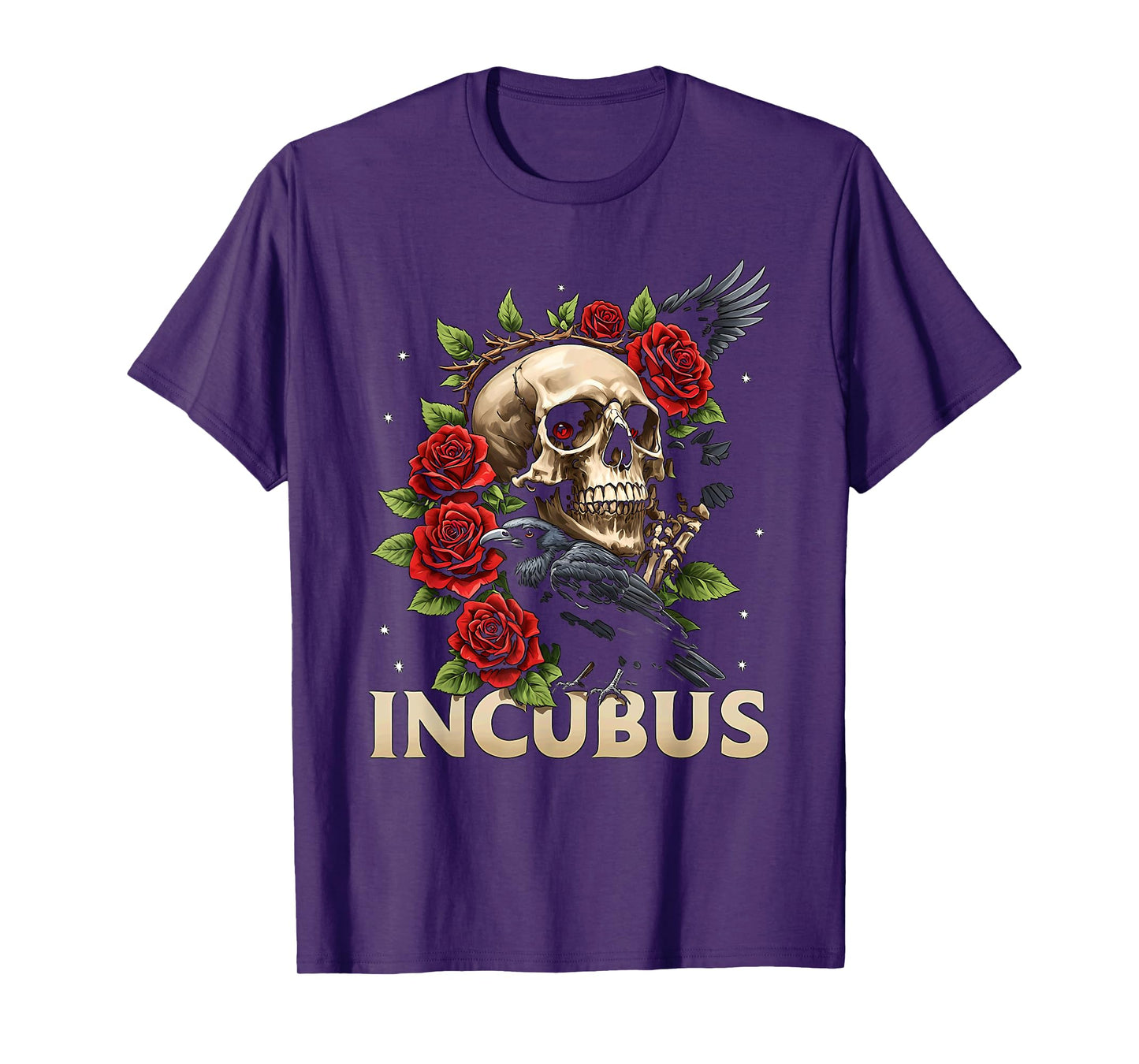 Incubus Crow Left Skull Flower Halloween Costume T-Shirt