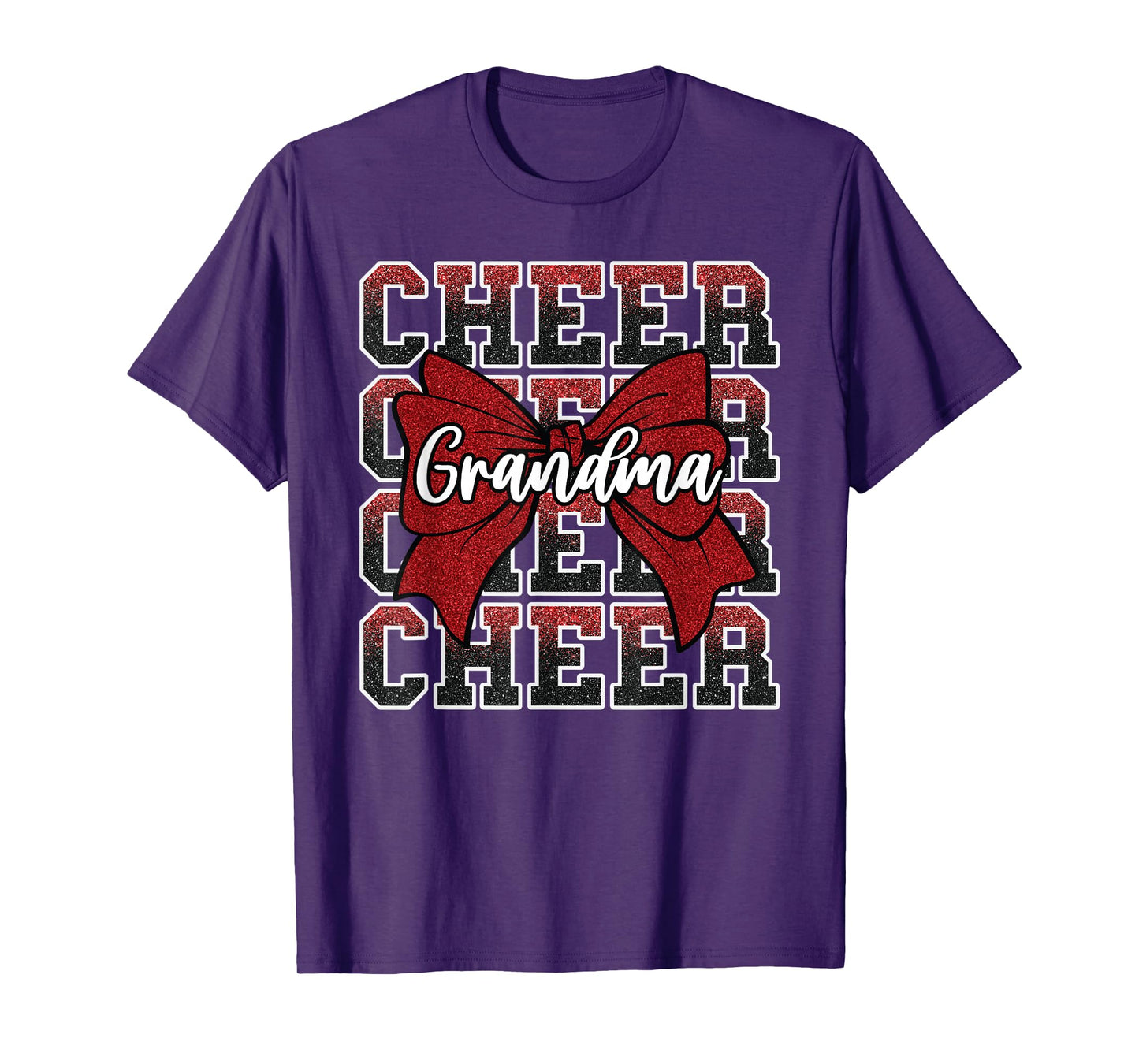 Cheer G-Ma Grandma Bow Sport Cheerleader Cheerleading Red T-Shirt