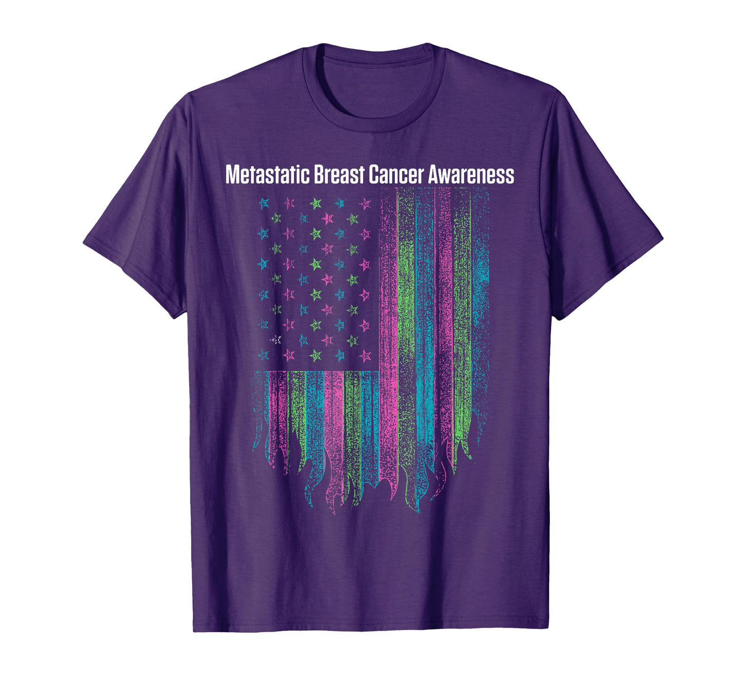 Metastatic Breast Cancer Awareness Flag Warrior T-Shirt