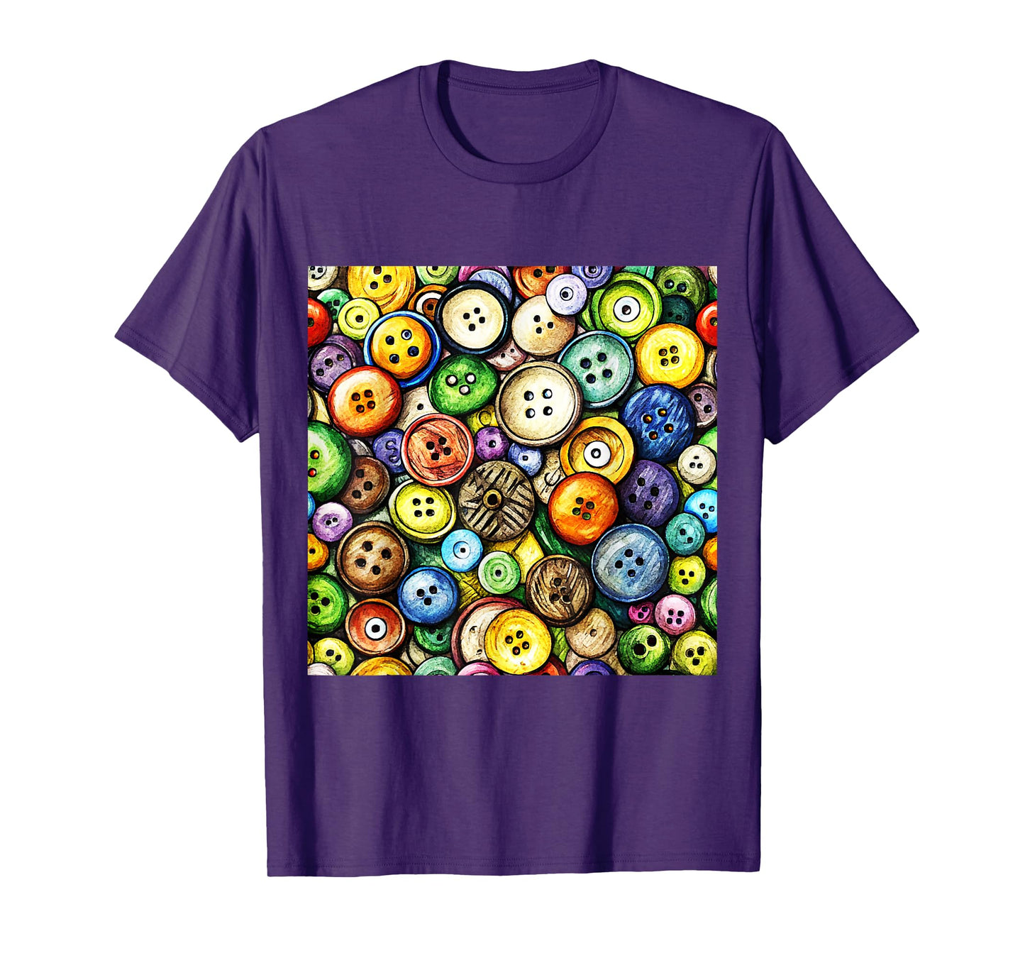MULTICOLOR BUTTON PATTERN T-Shirt