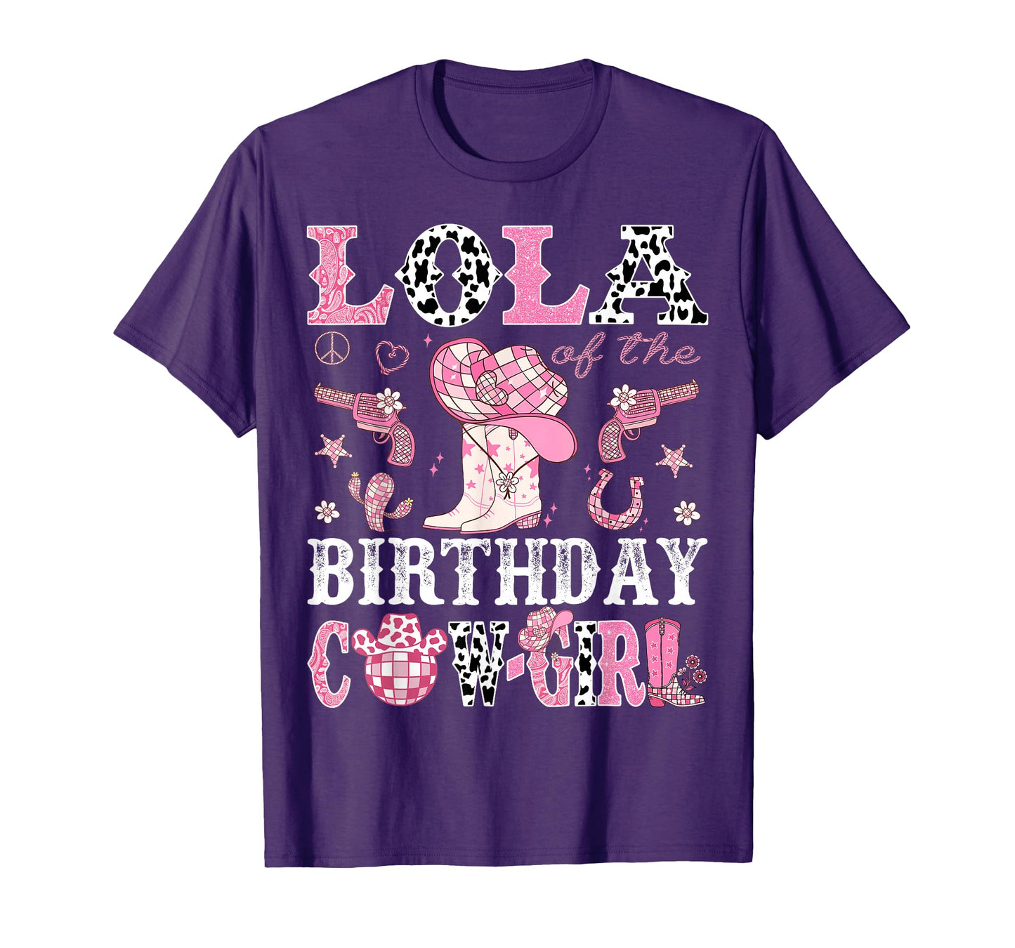 Lola Of The Birthday Cow-Girl Pink Disco Rodeo Western T-Shirt